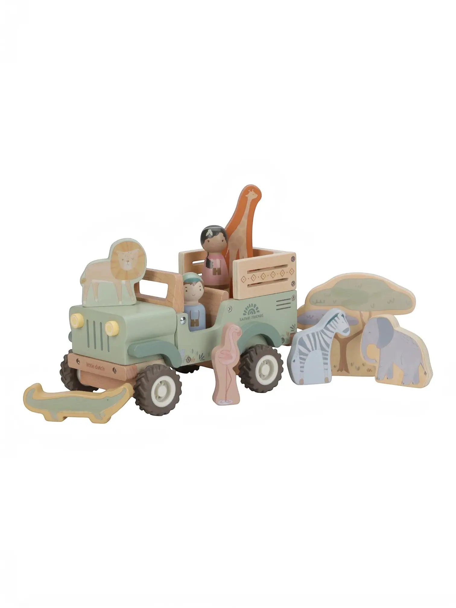 Auto in legno con animali Multicolore LD7482 by LITTLE DUTCH