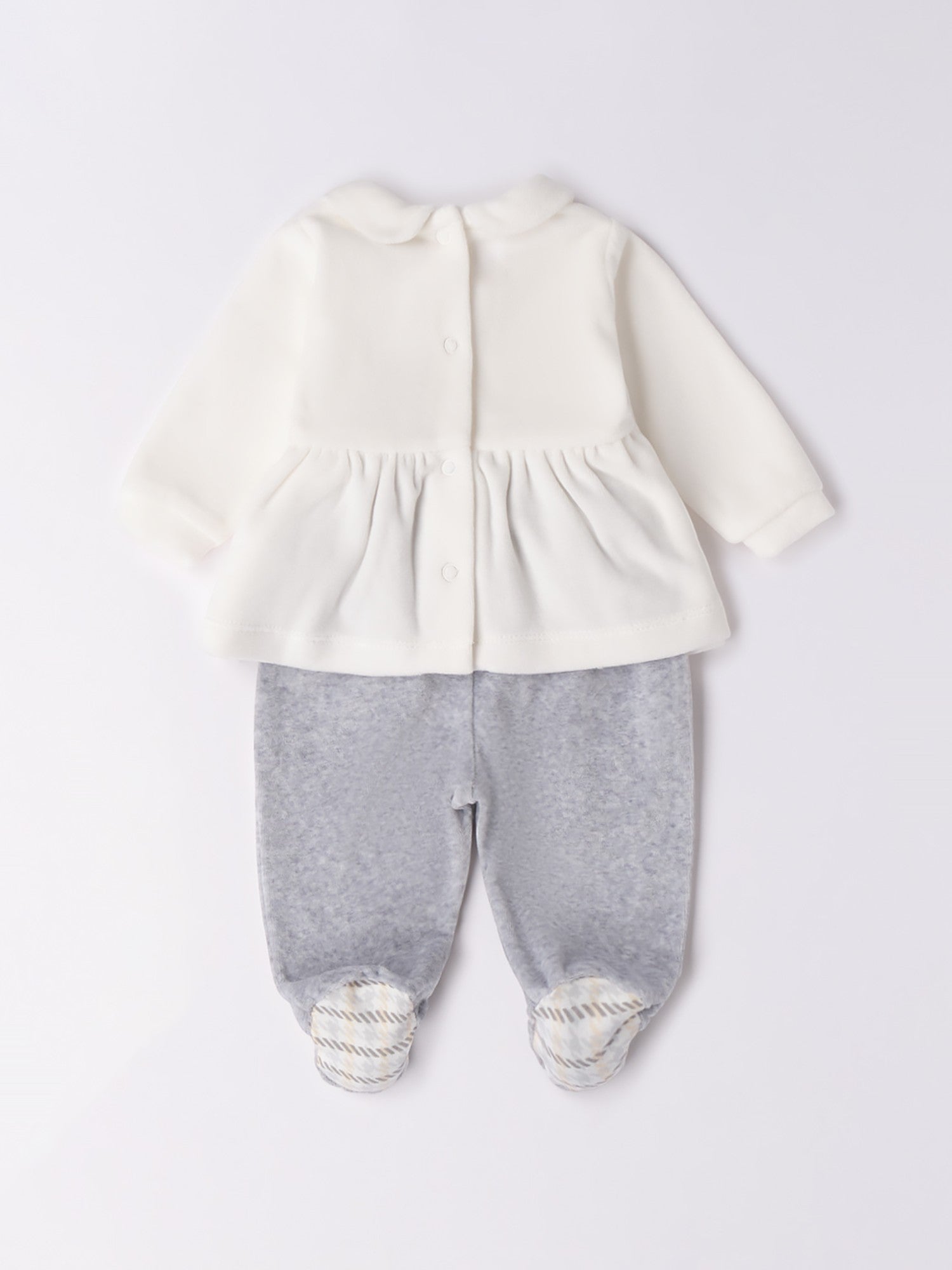 Tutina Due Pezzi Con Piede Neonata Bianco 3F762/112 -  NANU' BABY