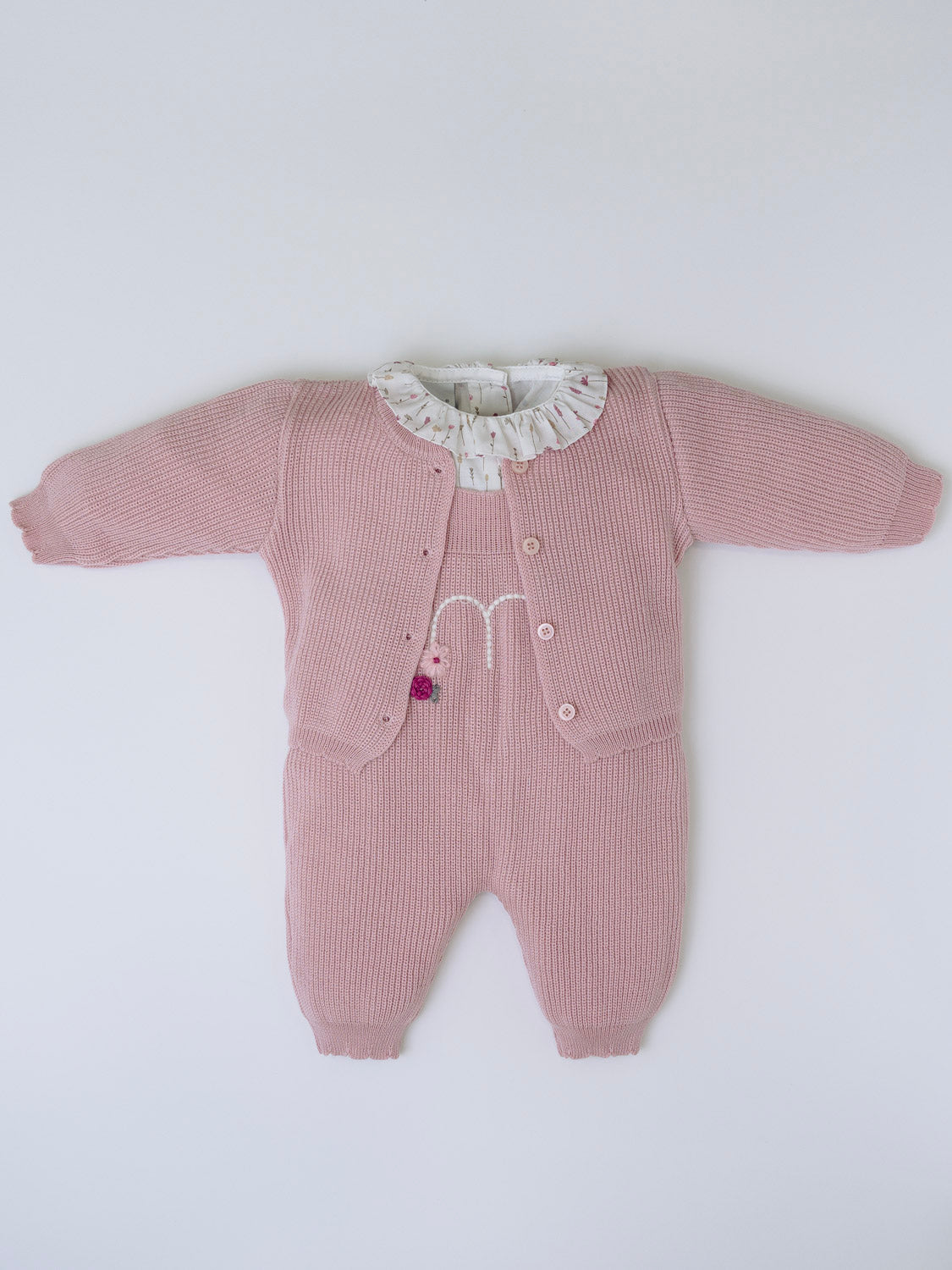 Completo lana rosa marsala Neonata ROSA IN1431/R -  NANU' BABY