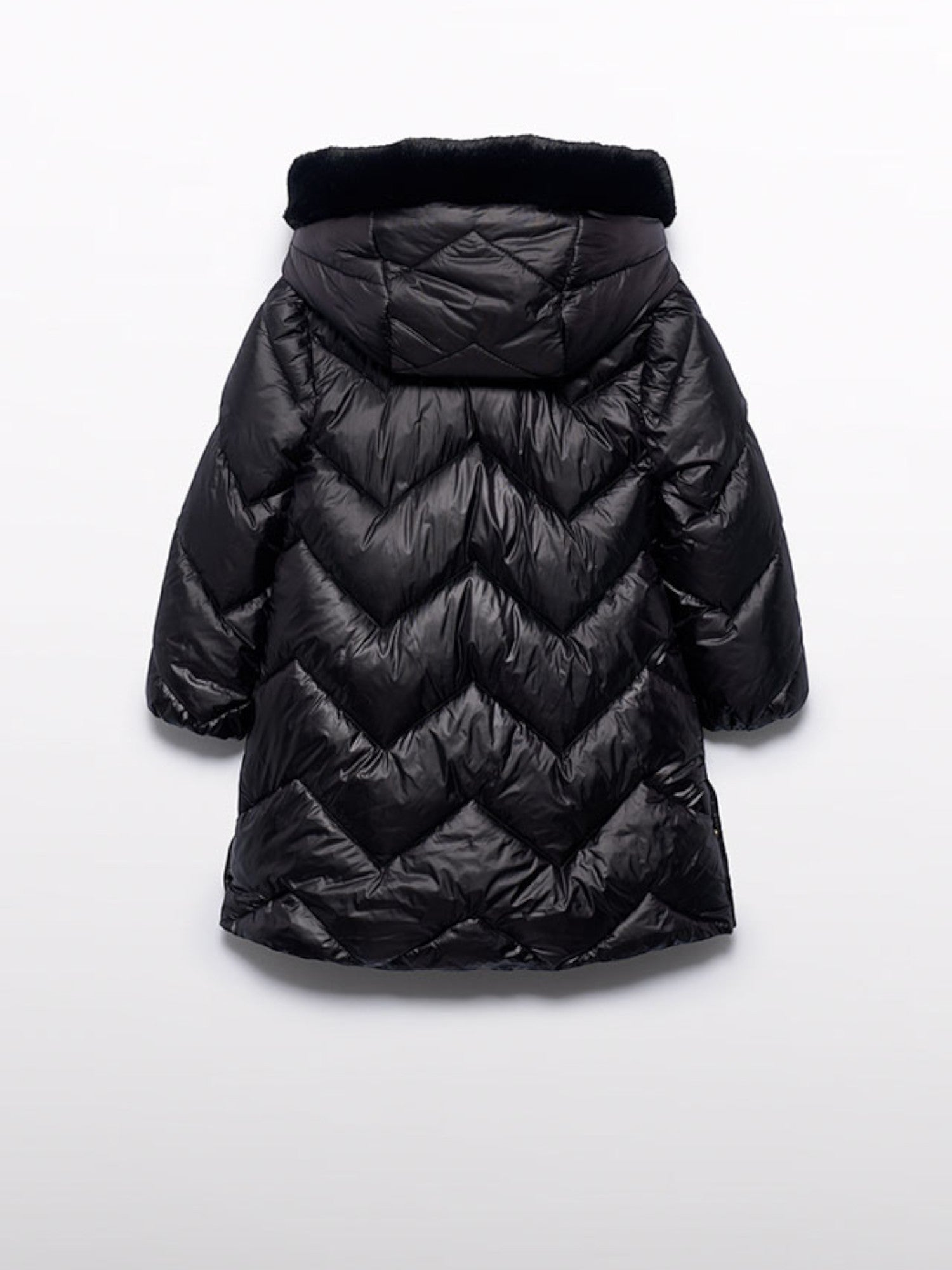 Giaccone lungo trapuntato Bimba Nero 5847/10 -  NANU' BABY