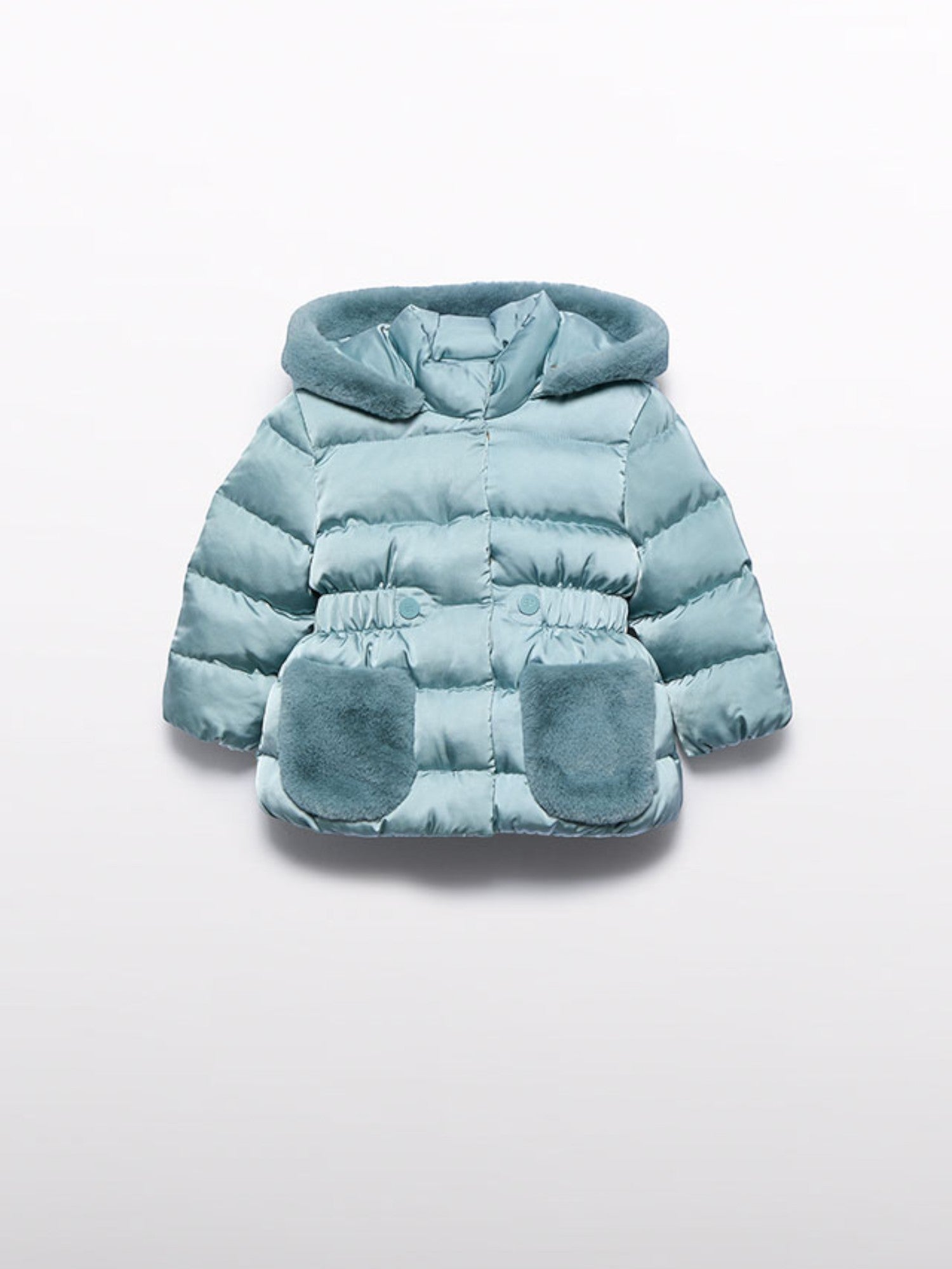 Giubbotto satinato pelo Bimba Verde 5821/21 -  NANU' BABY