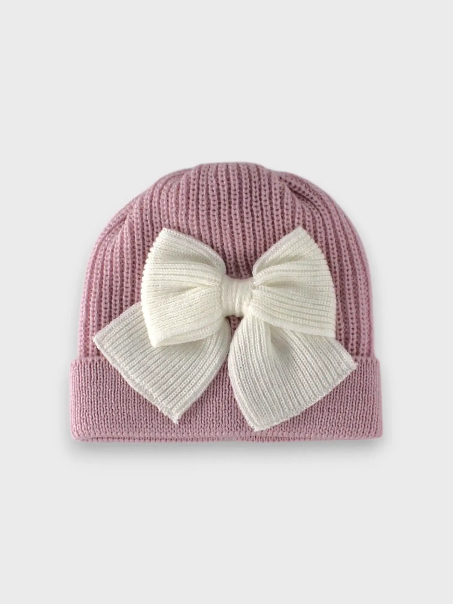 Cuffia Neonata Rosa MAGLIA INGLESE FIOCCO 640/5730 by BABY LORD