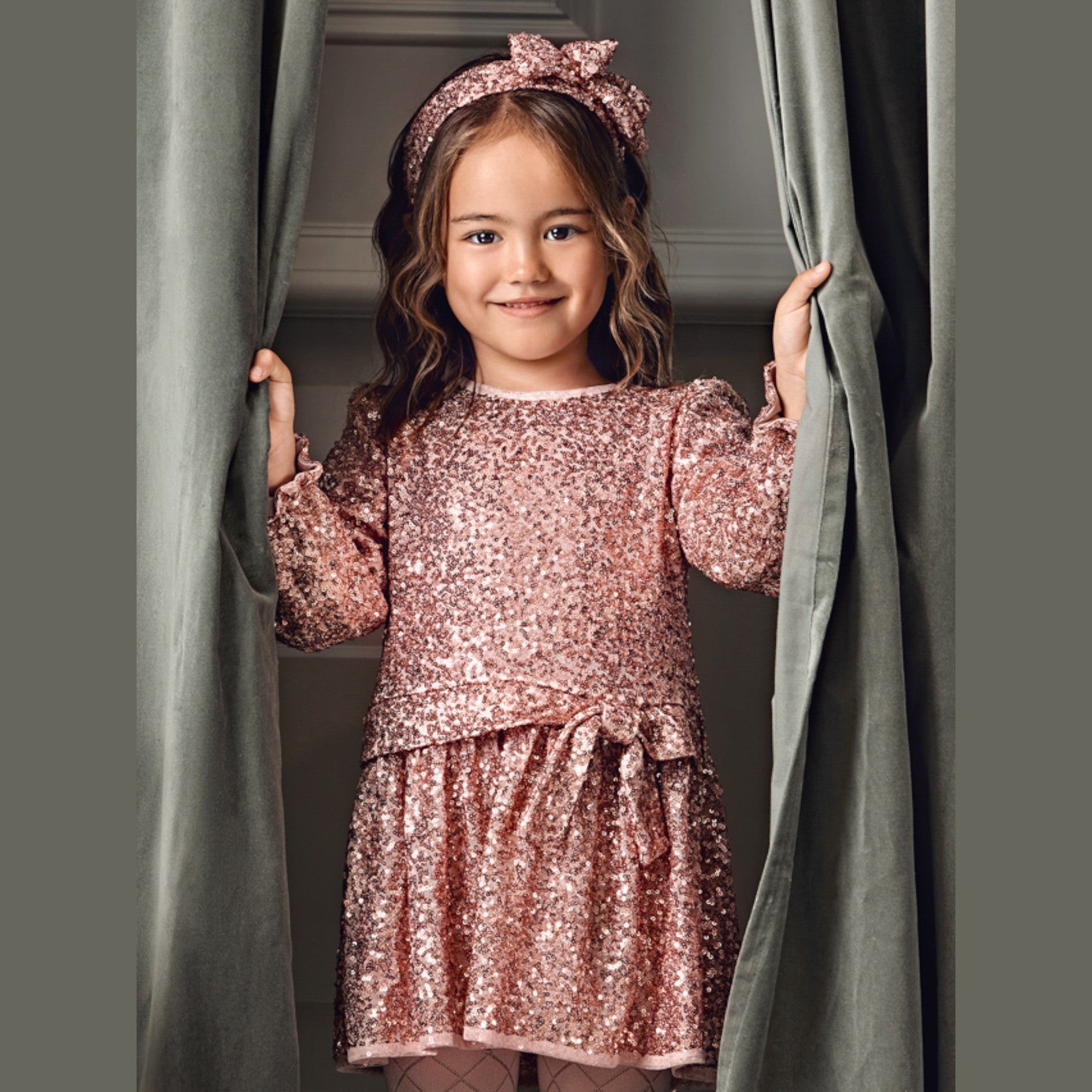 Abito paillettes Bimba Rosa 5531/46 -  NANU' BABY