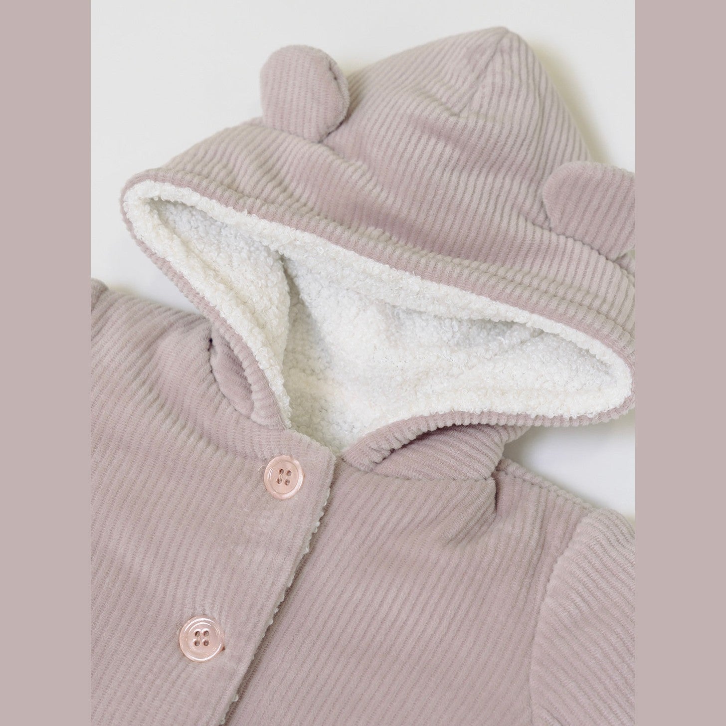 Cappottino con Cappuccio Orsetto Bimba ROSA IN5940/R -  NANU' BABY