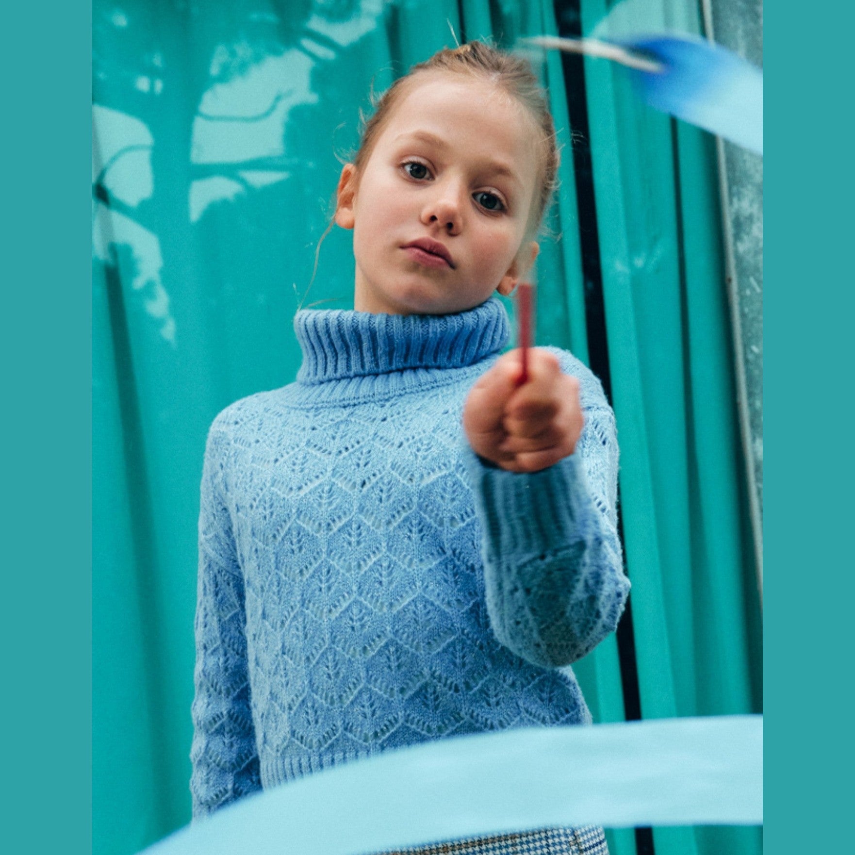 Maglione girocollo traforato Bimba CIELO 5830/4 -  NANU' BABY