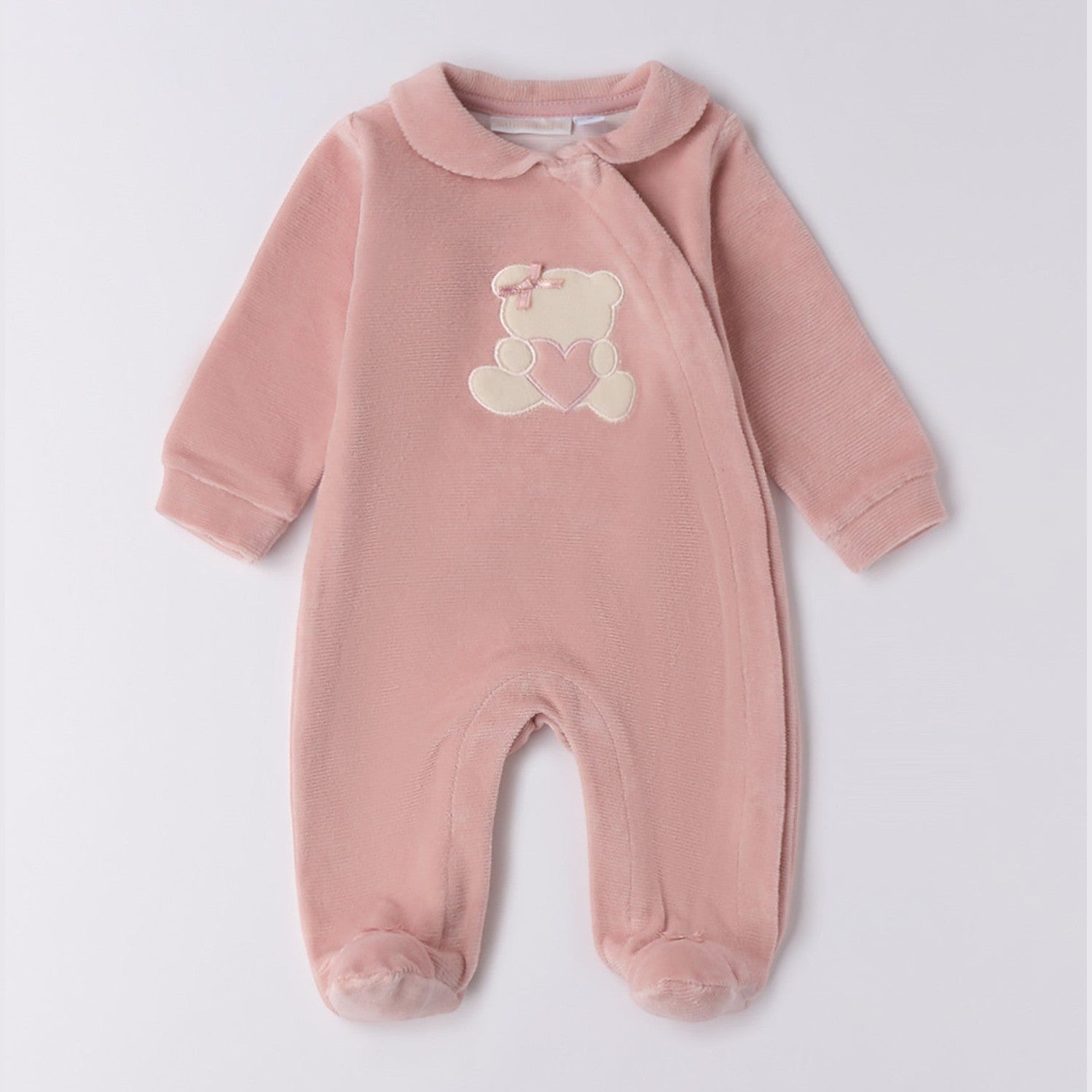 Tutina Intera Con Piede Neonata Rosa 3F757/2921 -  NANU' BABY