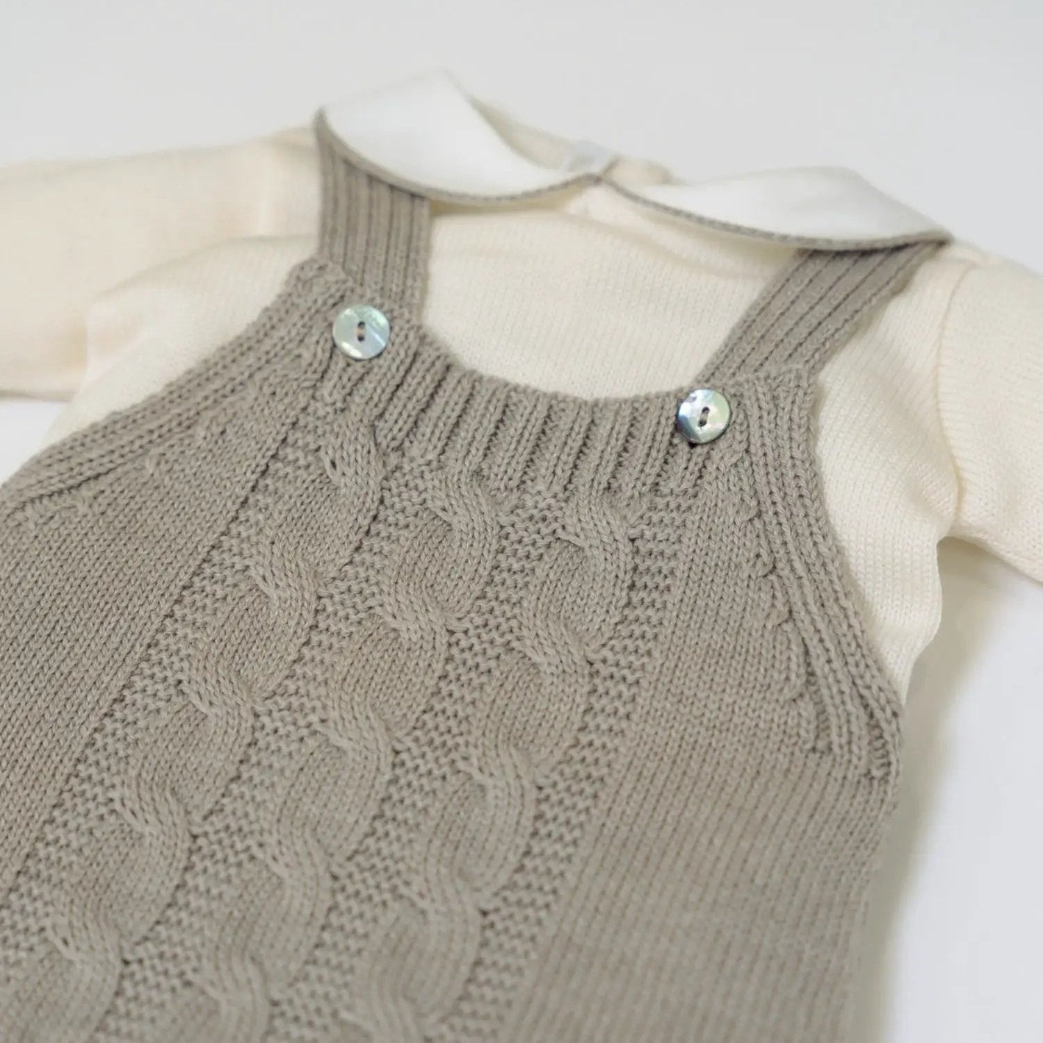 Completo nascita Neonato Ecru BRAIDING 322M/E by BABY LORD
