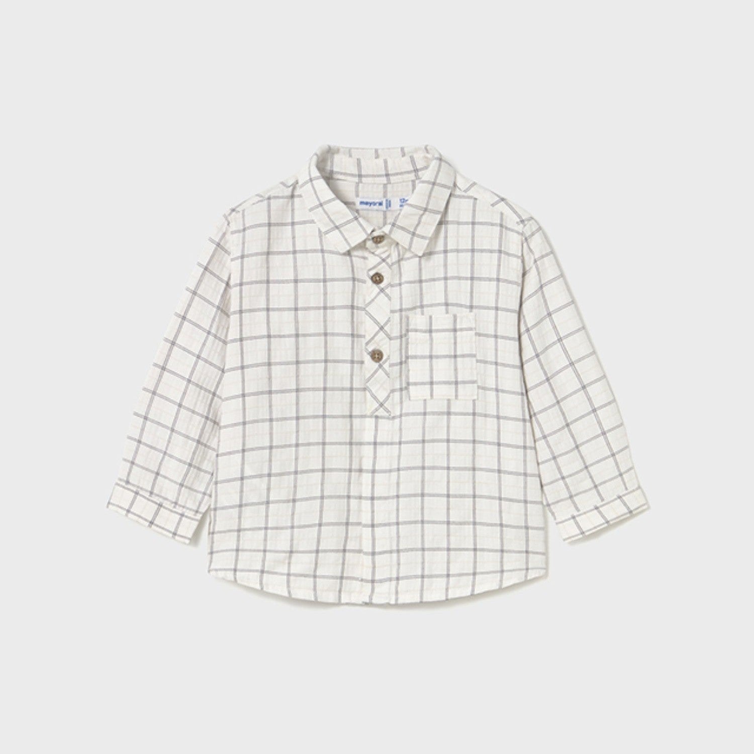 Camicia  m/l quadri Bimbo Grigio 2110/95 -  NANU' BABY