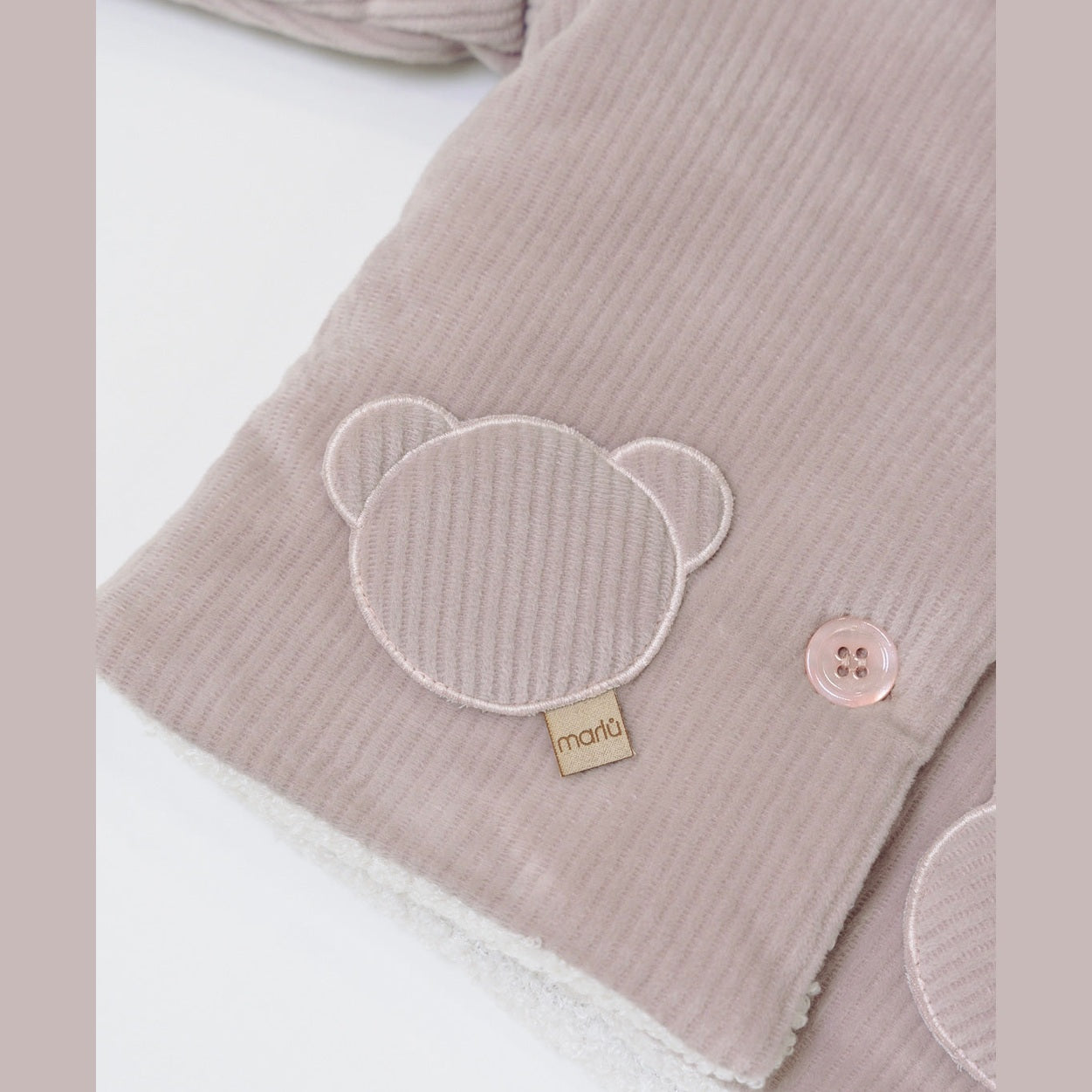 Cappottino con Cappuccio Orsetto Bimba ROSA IN5940/R -  NANU' BABY