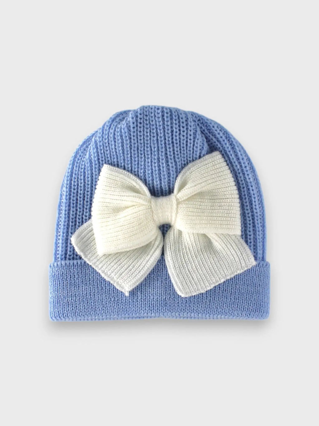 Cuffia Neonato Azzurro MAGLIA INGLESE FIOCCO 640/5630 by BABY LORD