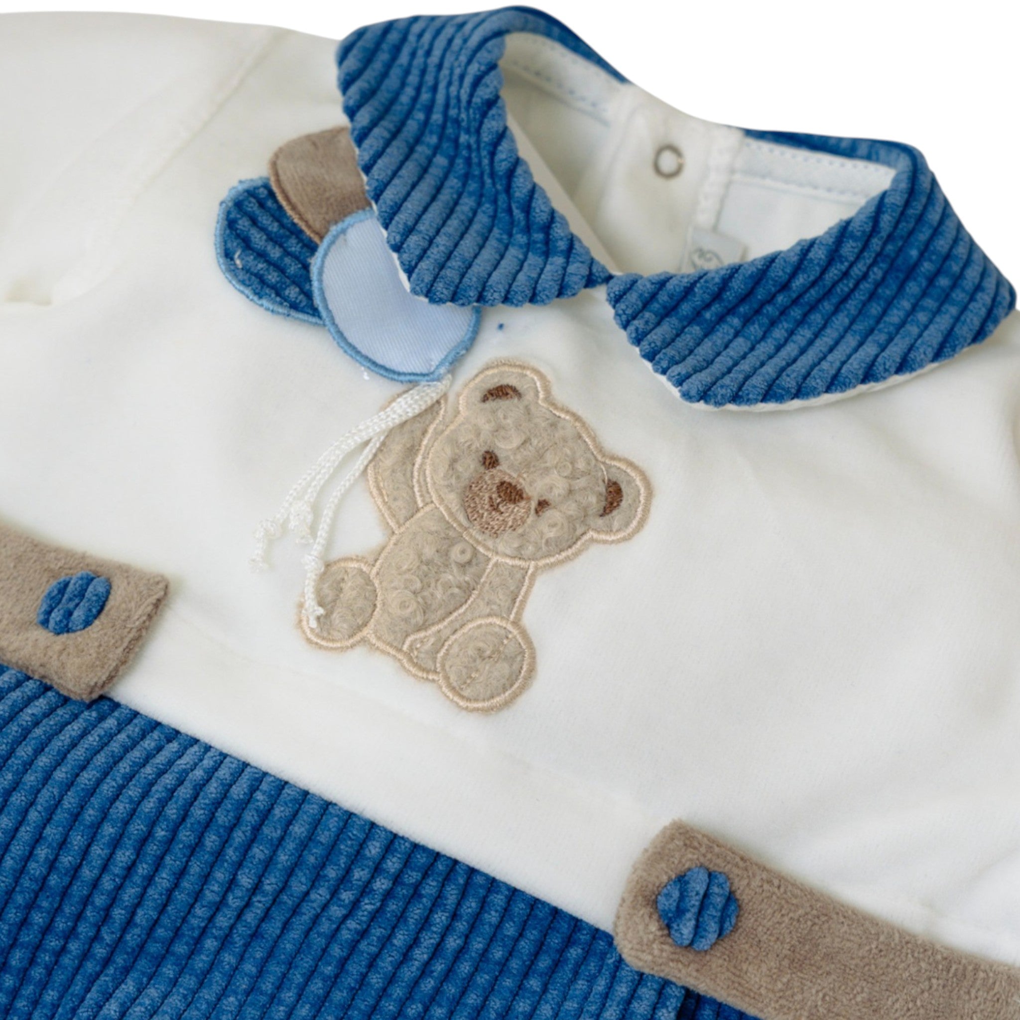 Tutina Neonato Ciniglia Azzurro SARTORIA DEI PICCOLI (cod. LTB1110)
