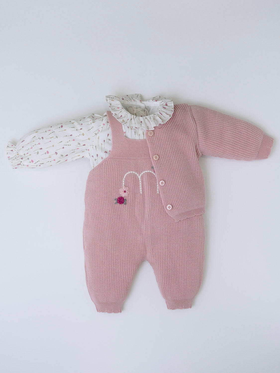 Completo lana rosa marsala Neonata ROSA IN1431/R -  NANU' BABY