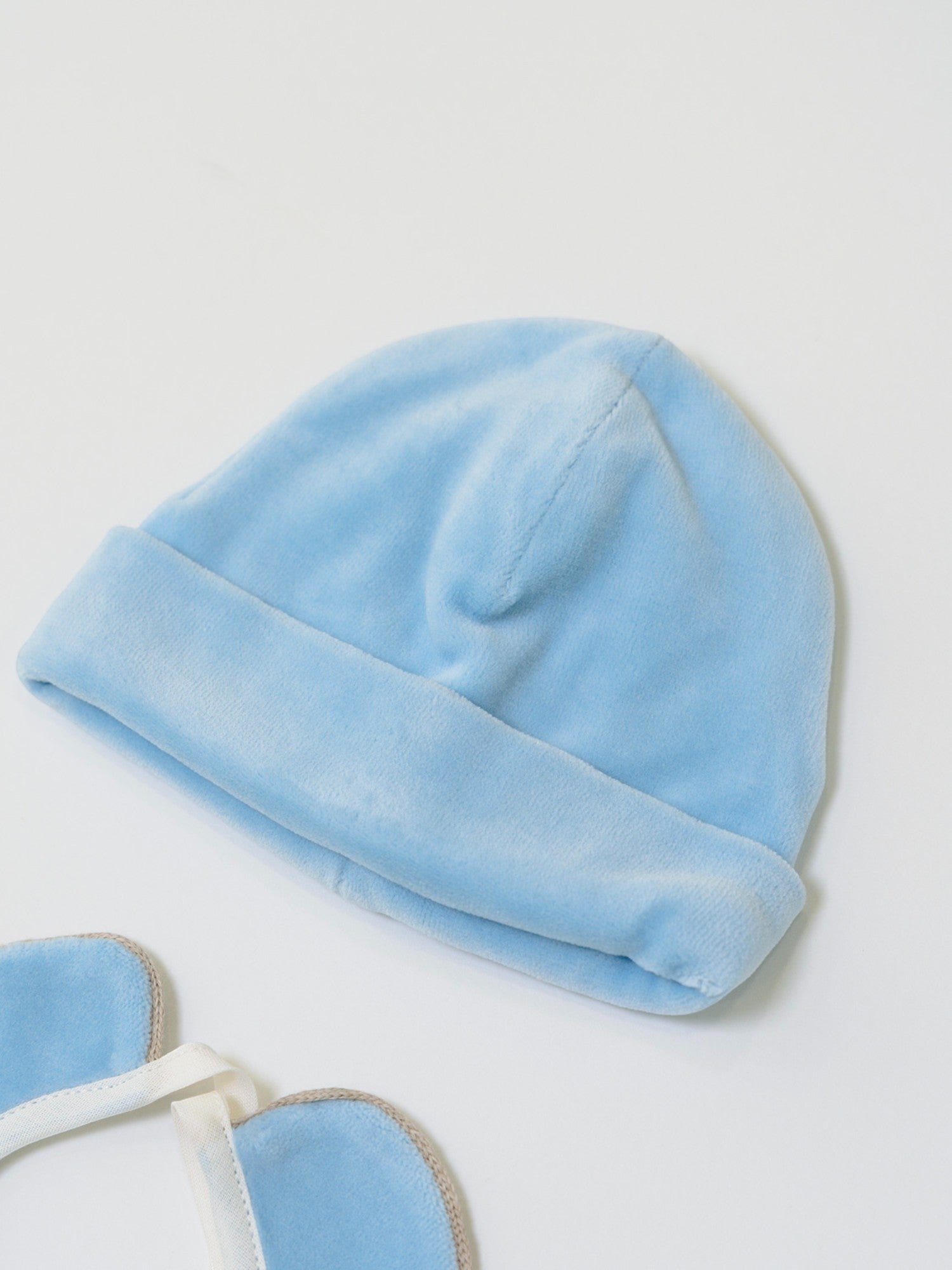 Cuffia e Bavetta Neonato CIELO LR1114 -  NANU' BABY