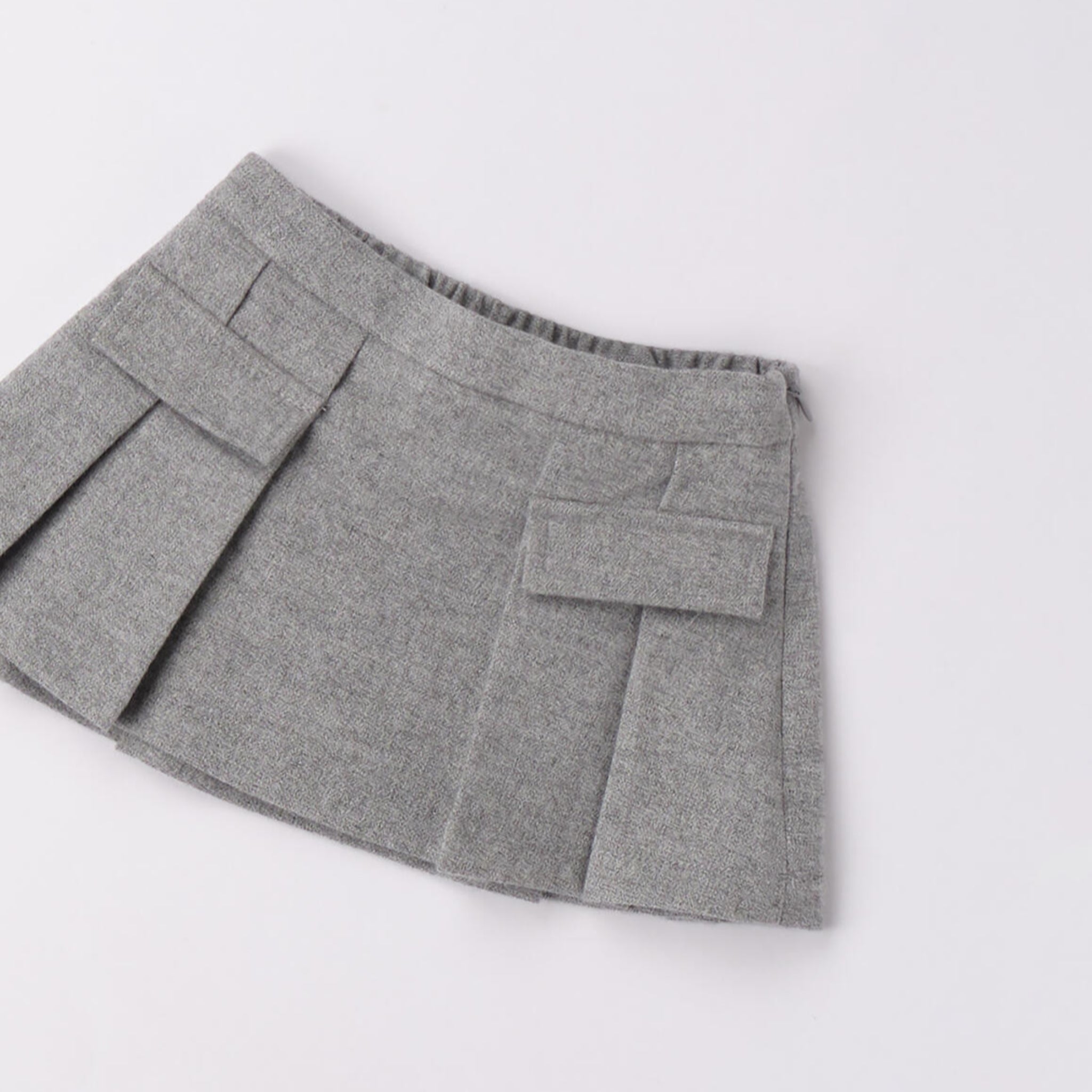 Gonna Twill Manopesca Plissettata Bimba Grigio 3F730/8879