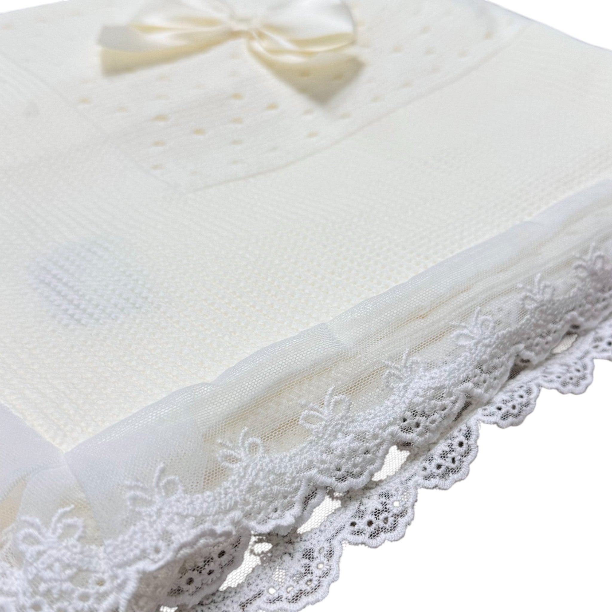 Coperta Neonato Cotone Bianco - PONTO POR PONTO 3/874