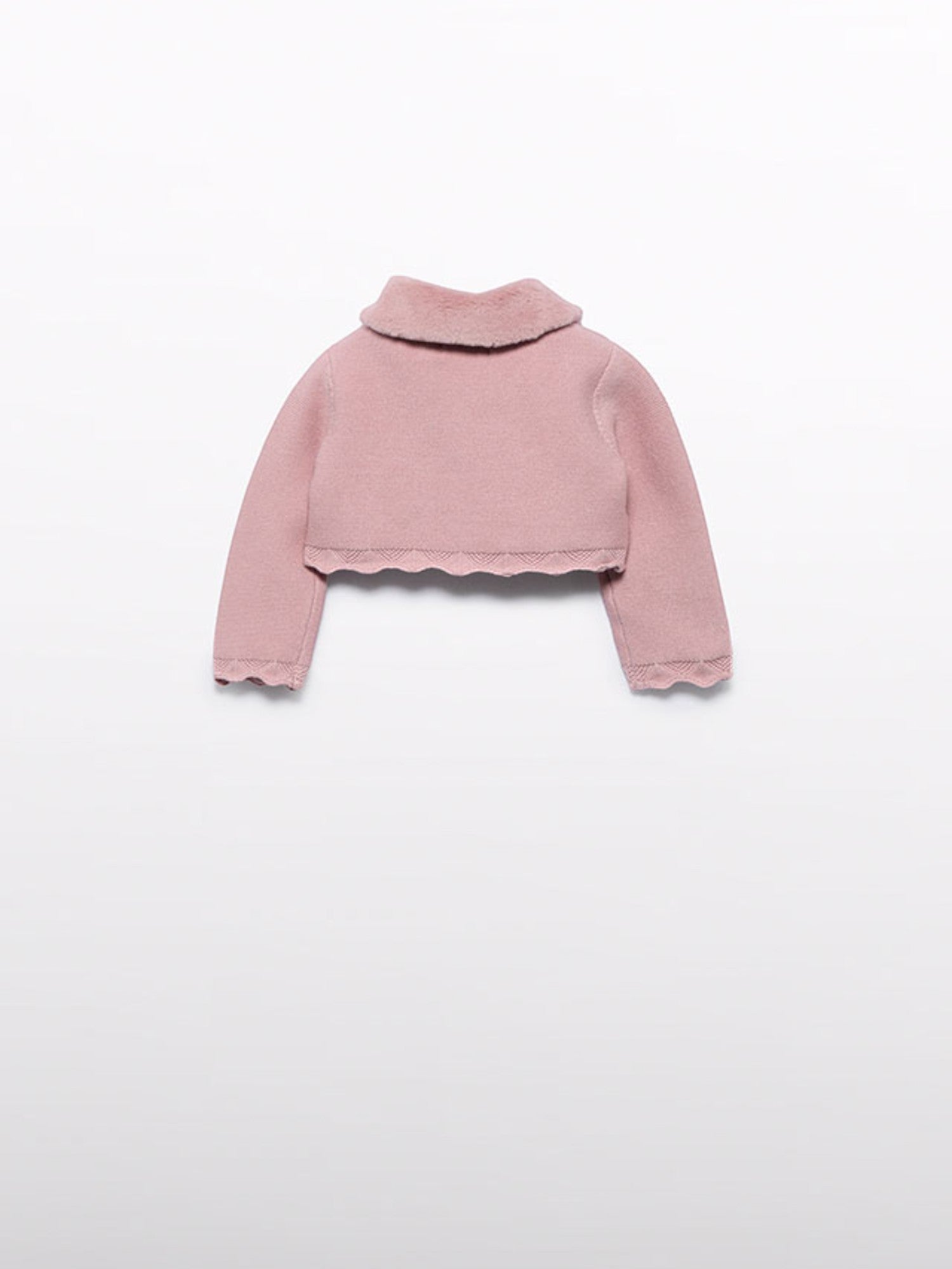 Cardigan tricot colletto pell Bimba Rosa 5817/11 -  NANU' BABY