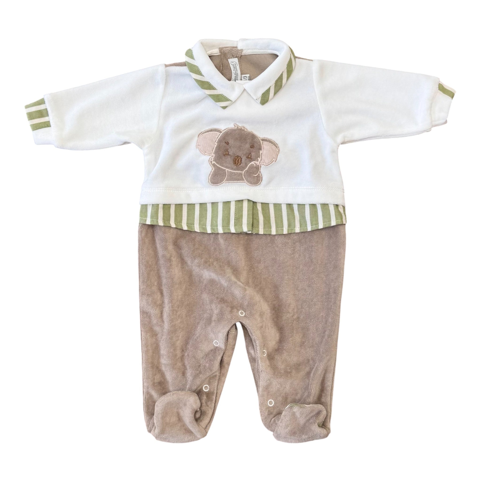 Tutina Neonato Ciniglia Verde SARTORIA DEI PICCOLI (cod. LT1113)