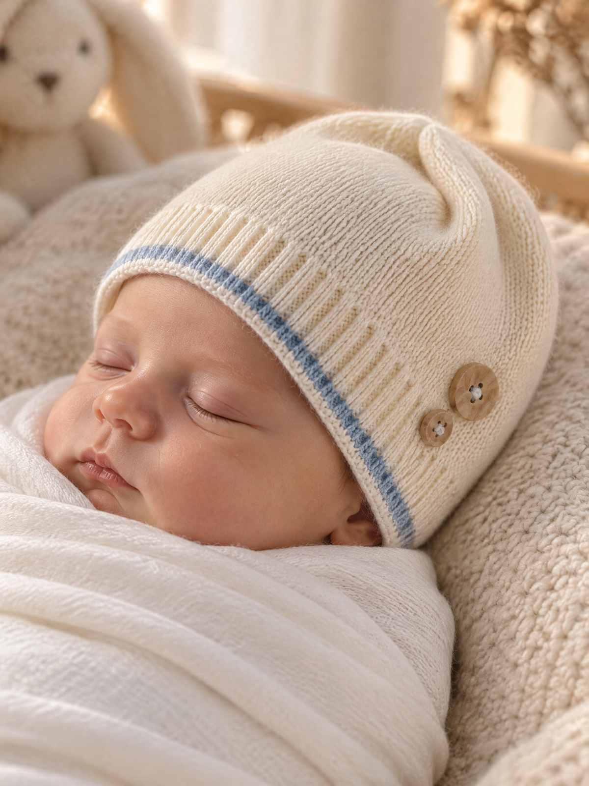 Cuffia Neonato Bianco 8241 by BIMBALO'