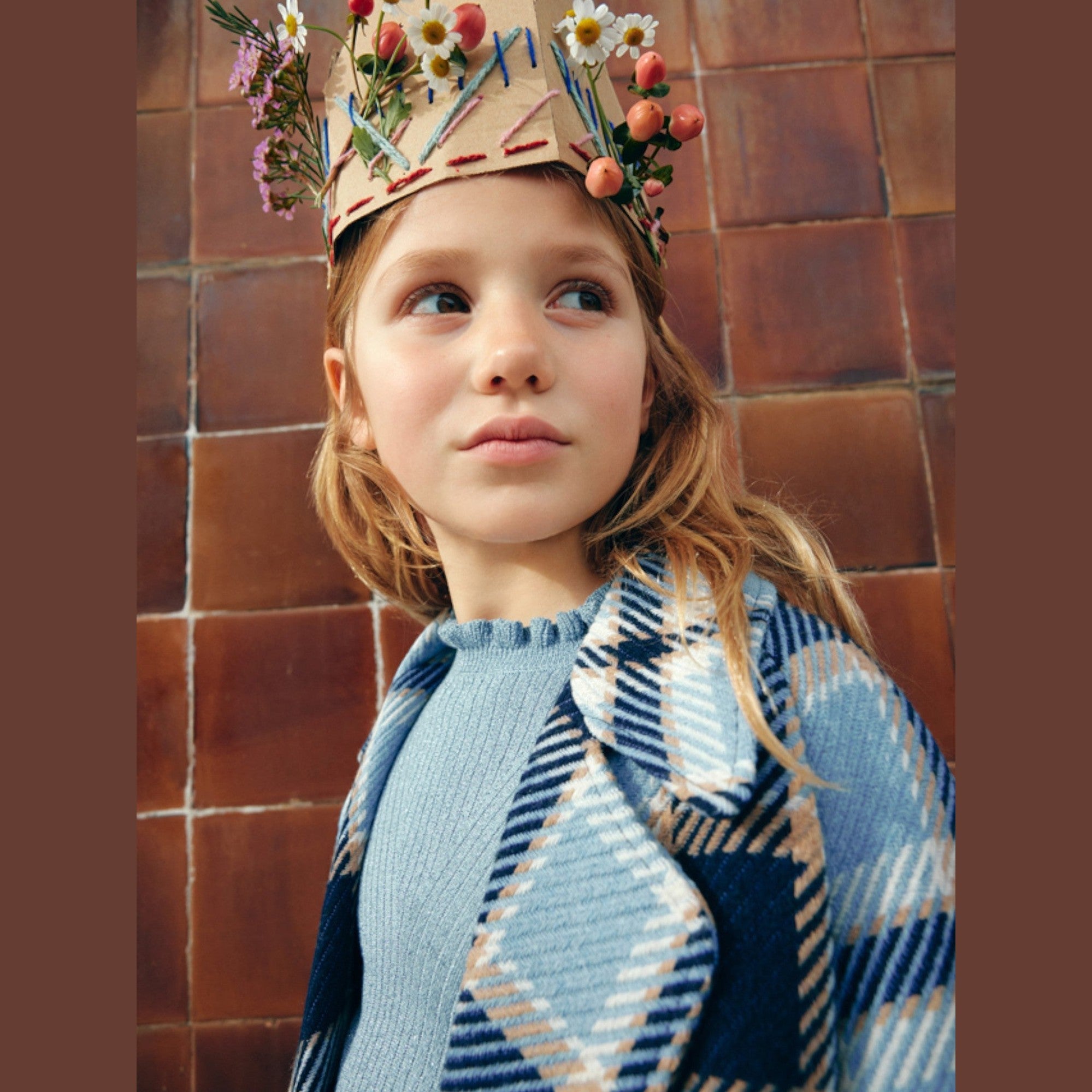 Cappotto a quadri Bimba CIELO 5845/4 -  NANU' BABY