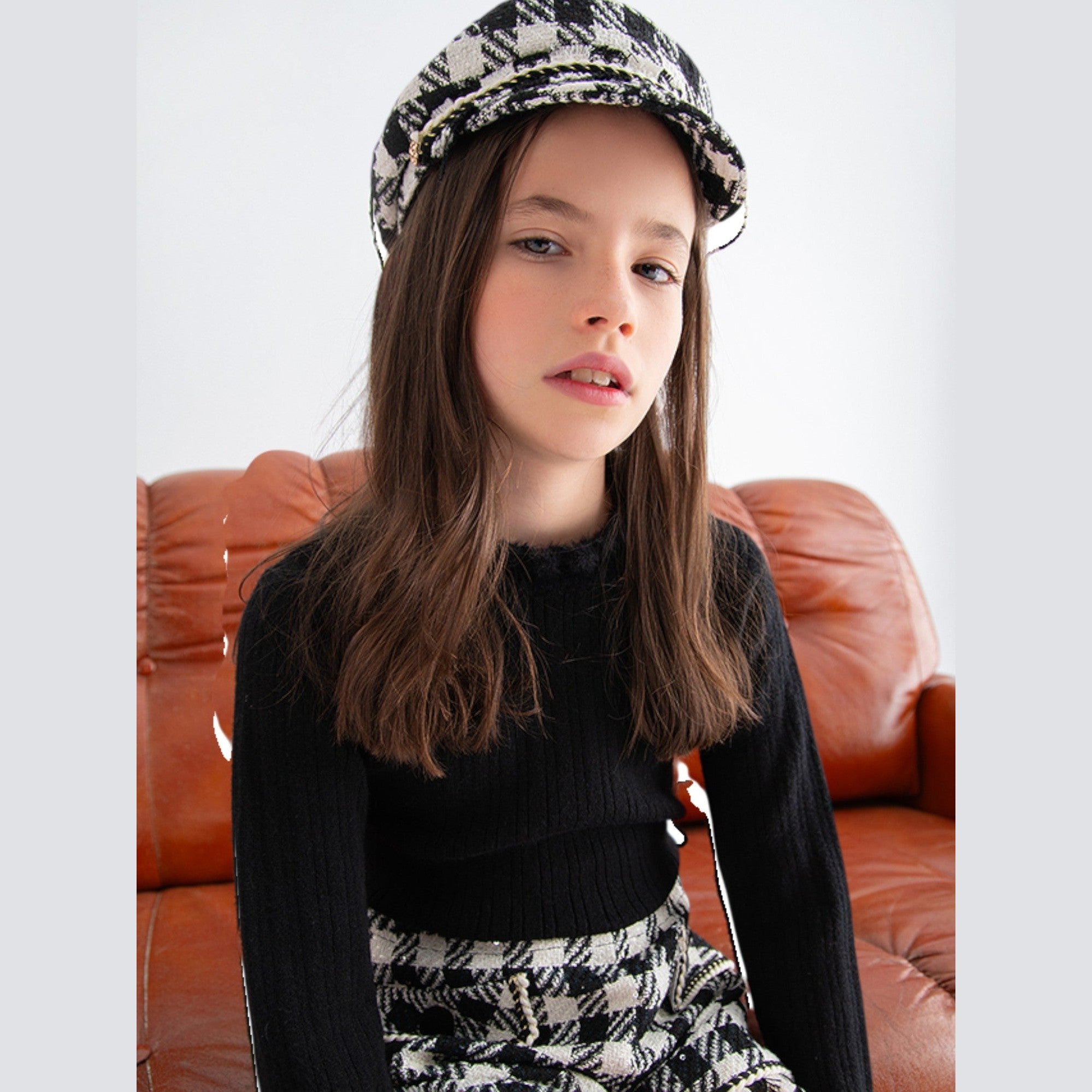 Dolcevita tricot costine comb Bimba Nero 5835/84 -  NANU' BABY