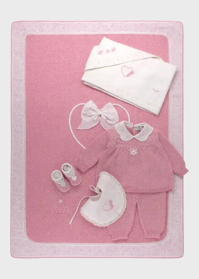 Coperta Neonata Rosa TAORMINA 01 by PICCOLA GIUGGIOLA