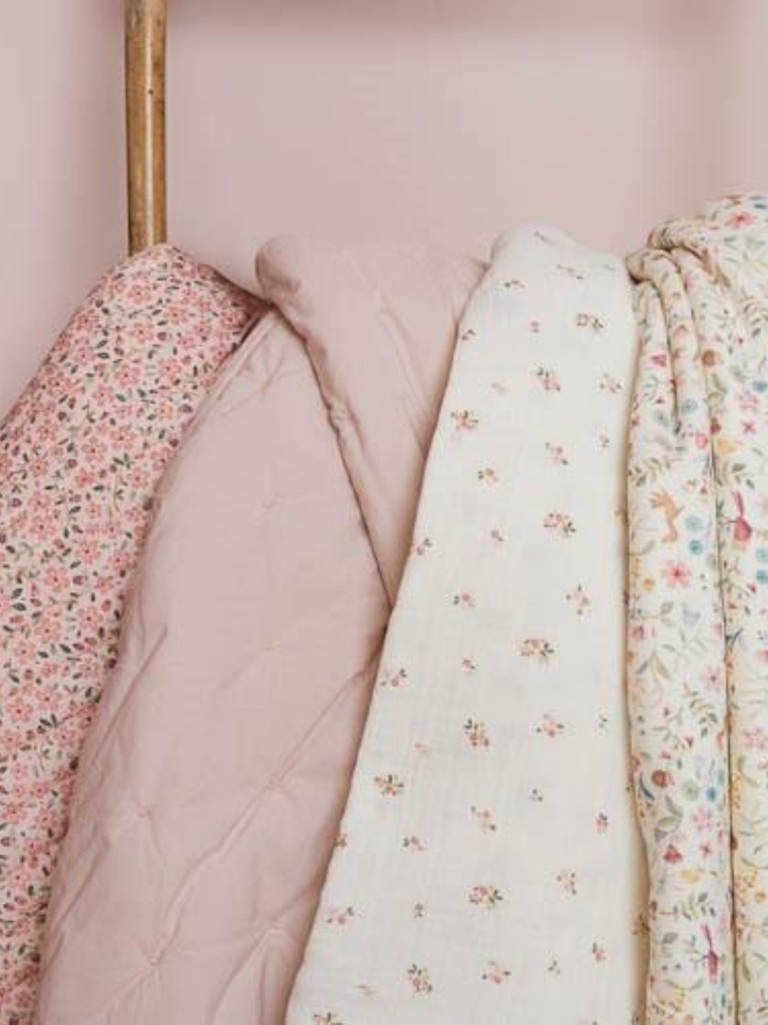 Coperta trapuntata per culla Neonata ROSA TE13164031 -  NANU' BABY