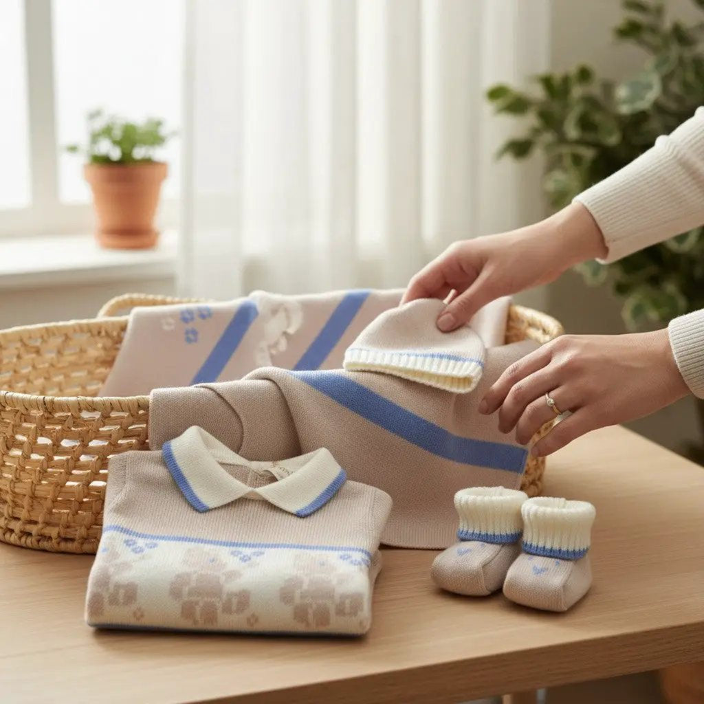 Coordinato nascita Neonato Beige 7827 by BIMBALO'