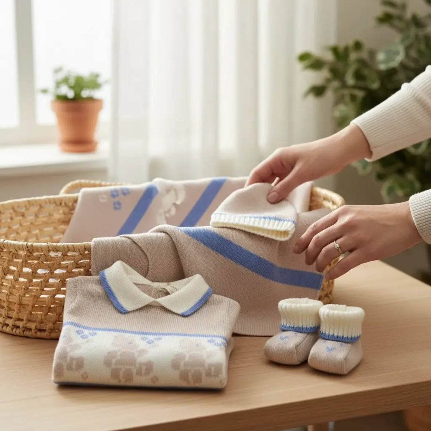 Coordinato nascita Neonato Beige 7827 by BIMBALO'