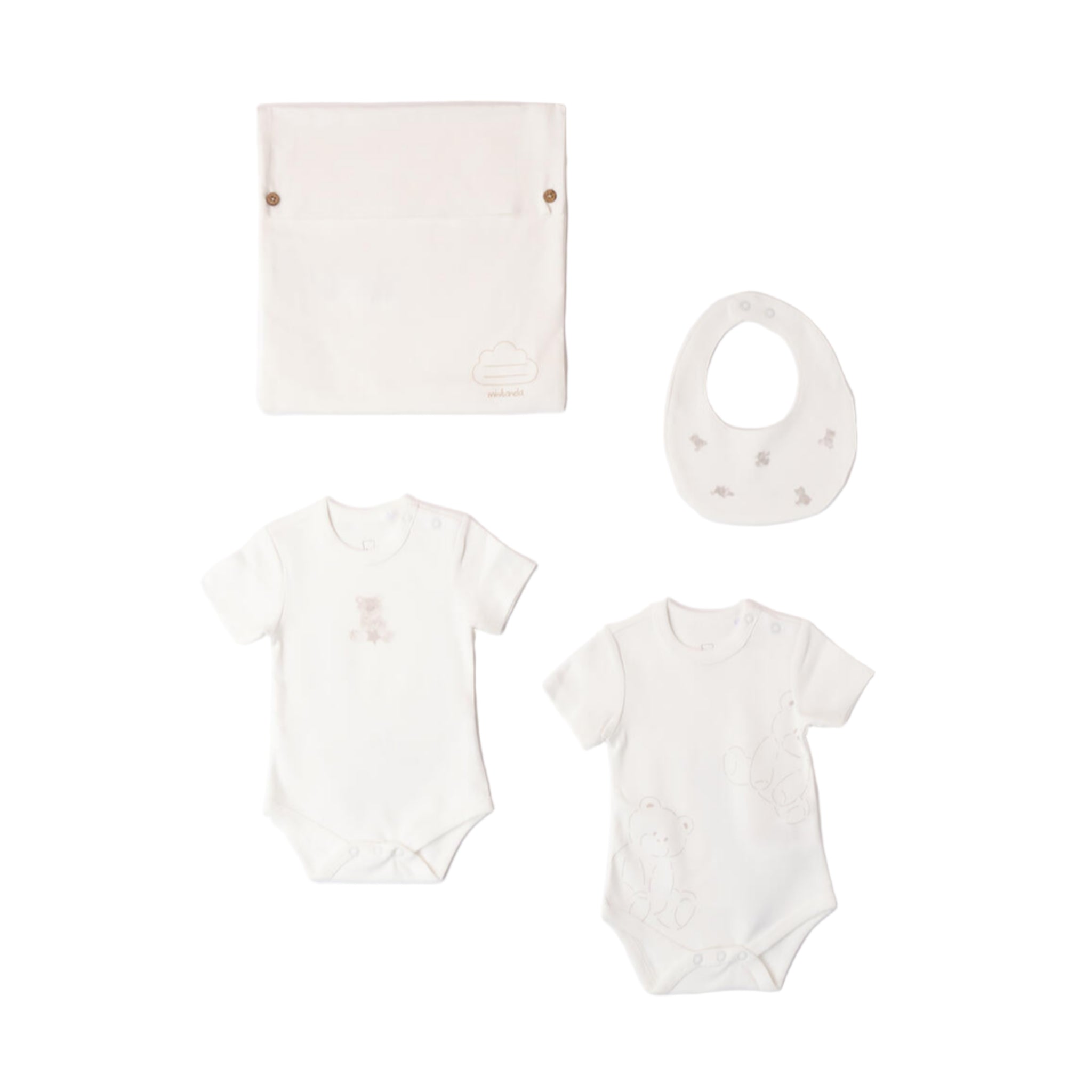 Kit Body Bavetta Unisex Interlock Cotone Sacchetto 3F313/112
