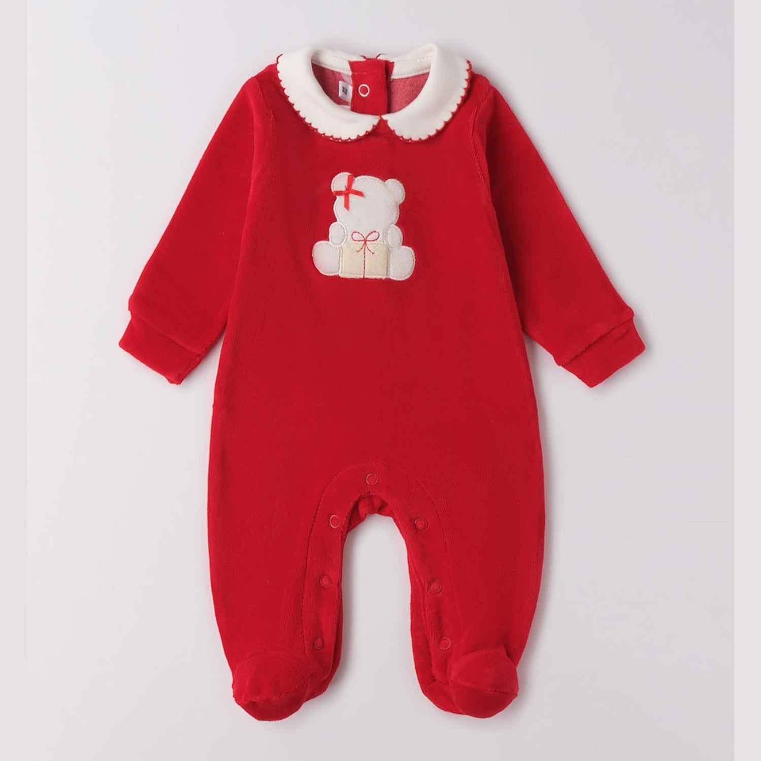 Tutina Intera Con Piede Neonata Rosso 3F769/2253 -  NANU' BABY