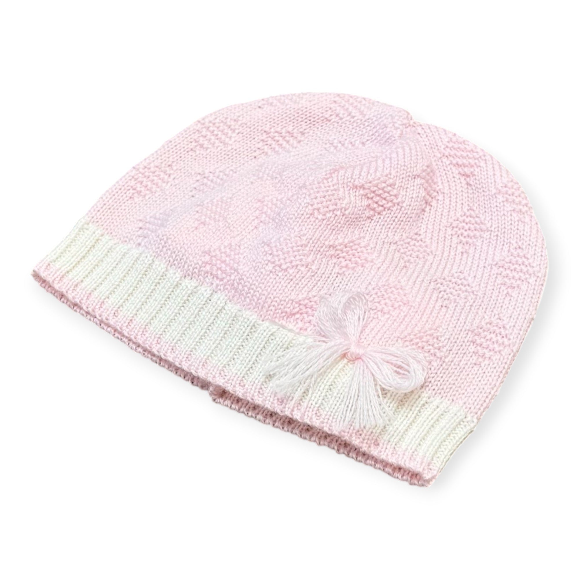 Cuffia Neonata Rosa Pura Lana Teddy 7777