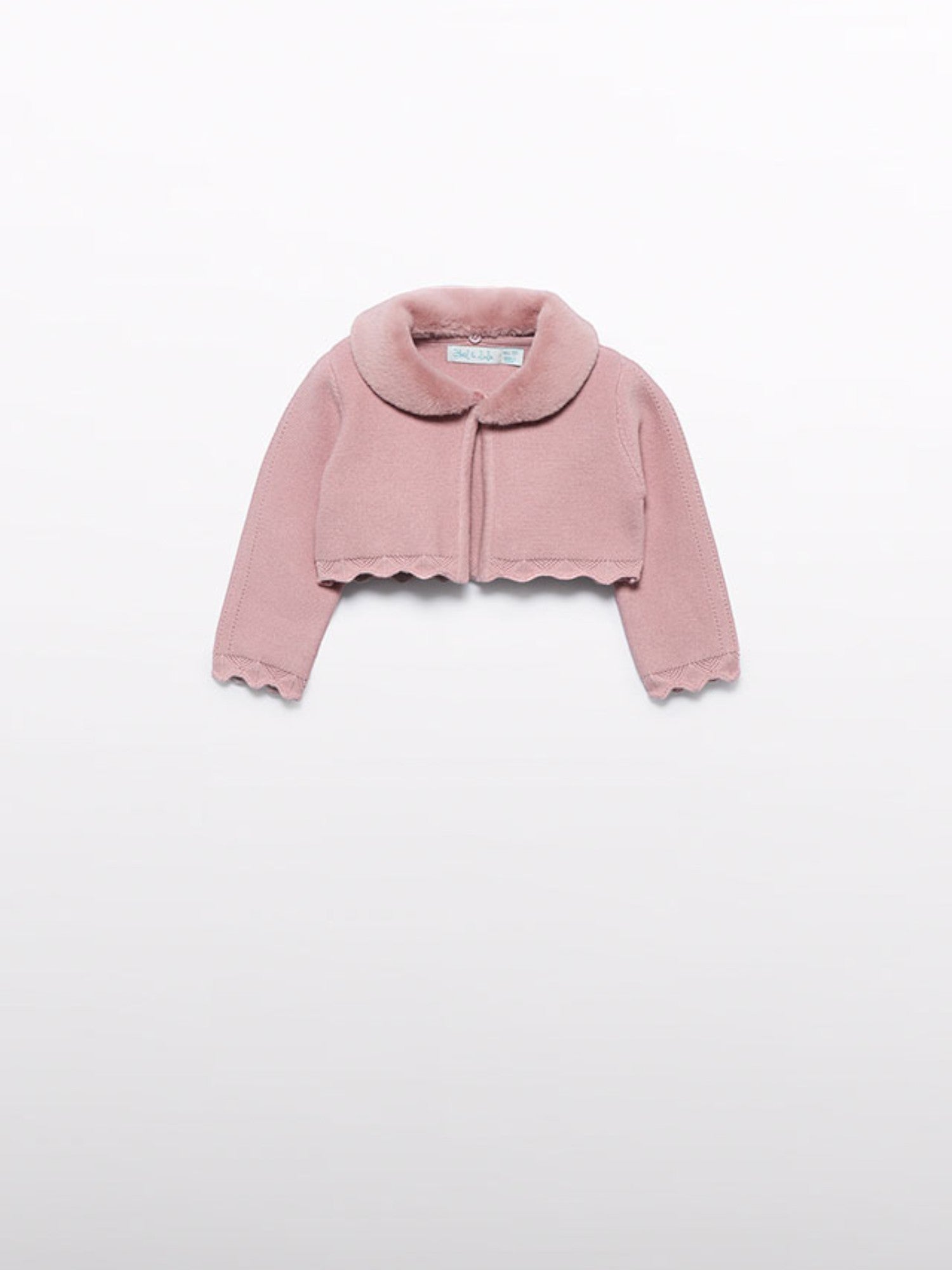 Cardigan tricot colletto pell Bimba Rosa 5817/11 -  NANU' BABY