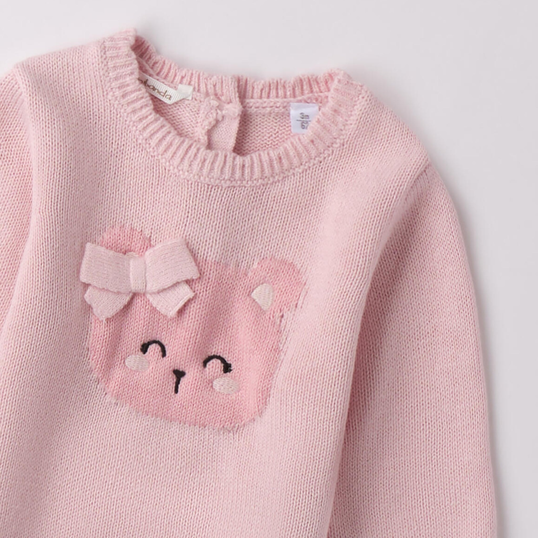 Maglioncino Tricot Cotone Lana Bimba Rosa 3F704/2714