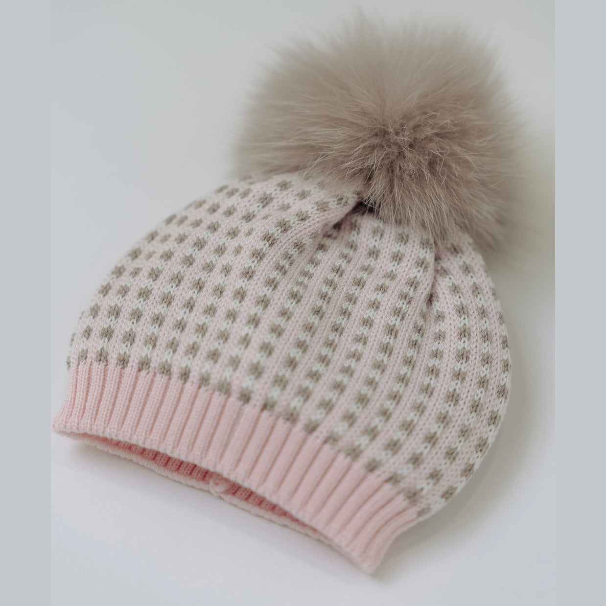 Cuffia Pon Pon Neonata ROSA IN5371/R -  NANU' BABY