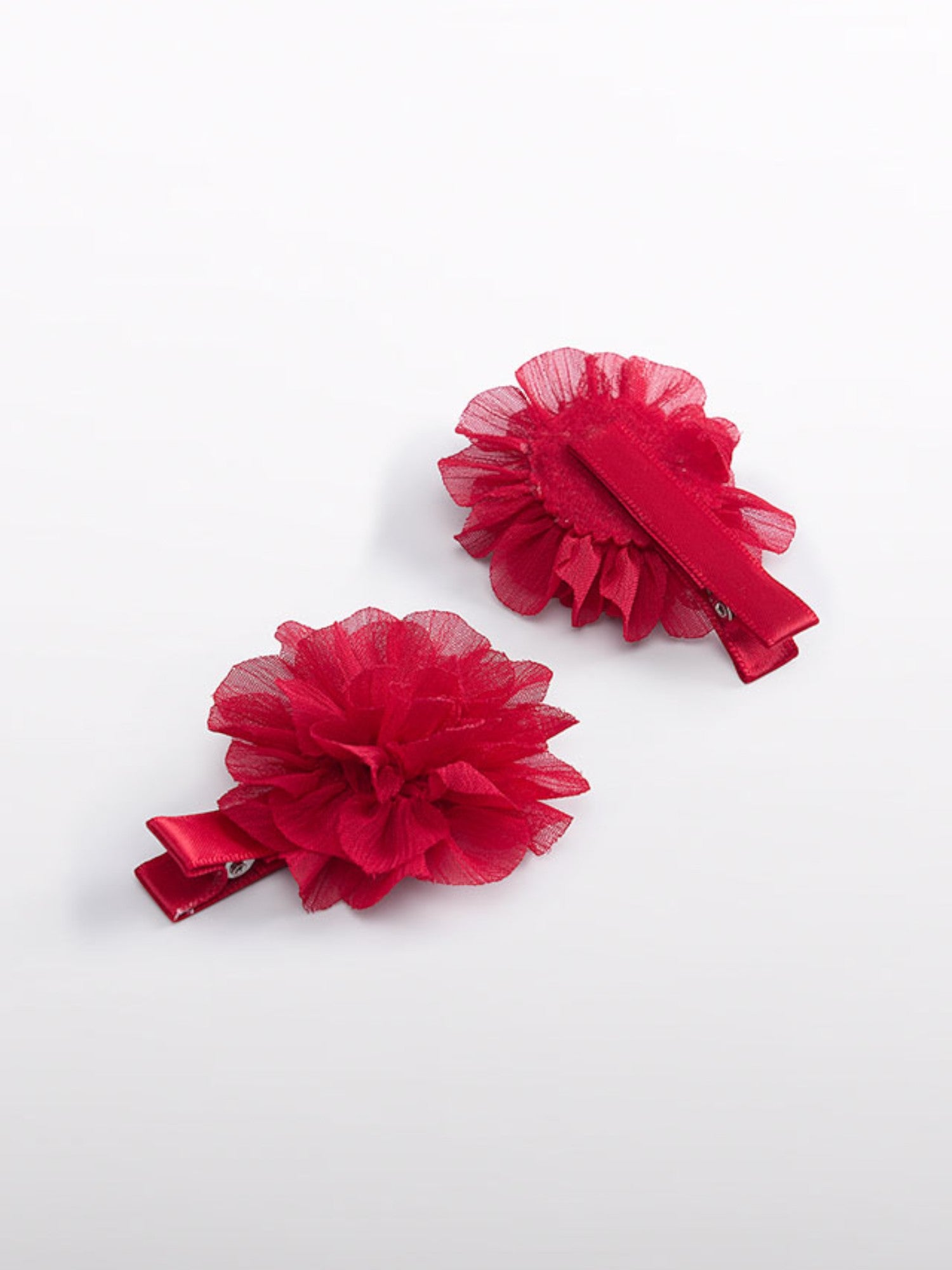 Set 2 fermagli fiori chiffon Bimba Rosso 5967/28 -  NANU' BABY