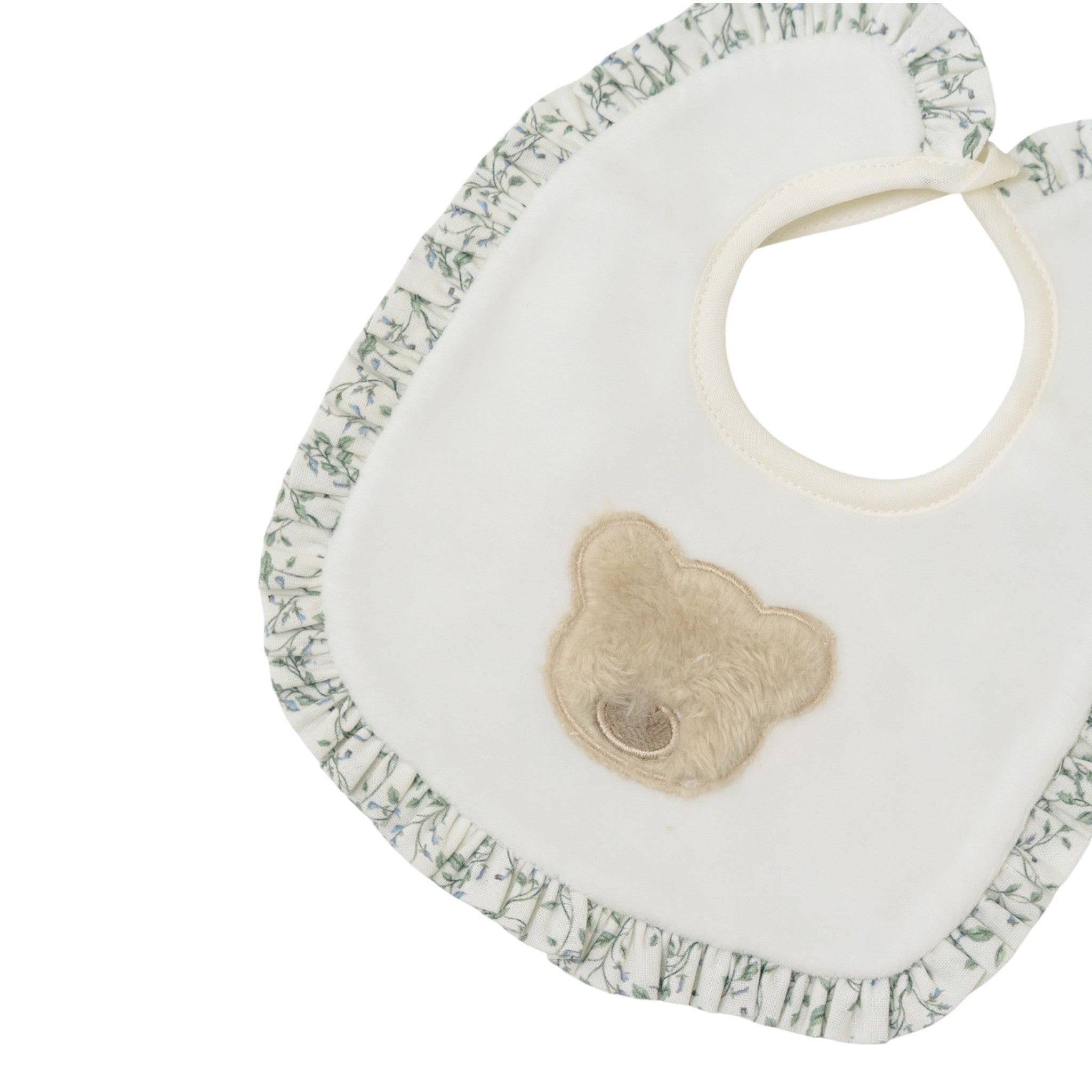 Set Cuffia Bavetta Neonata Ciniglia Verde SARTORIA DEI PICCOLI (cod. LR1102)