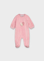 Tutina Neonata Maniche Lunghe Rosa Ciniglia 2704/68
