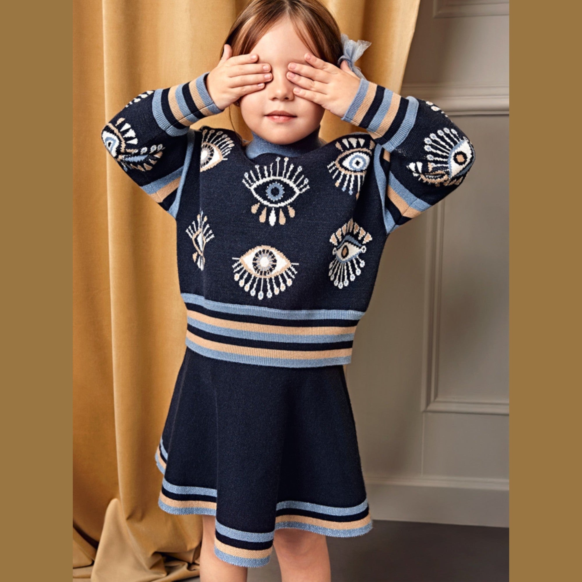 Compl. tricot gonna jacquard Bimba Blu 5540/4 -  NANU' BABY