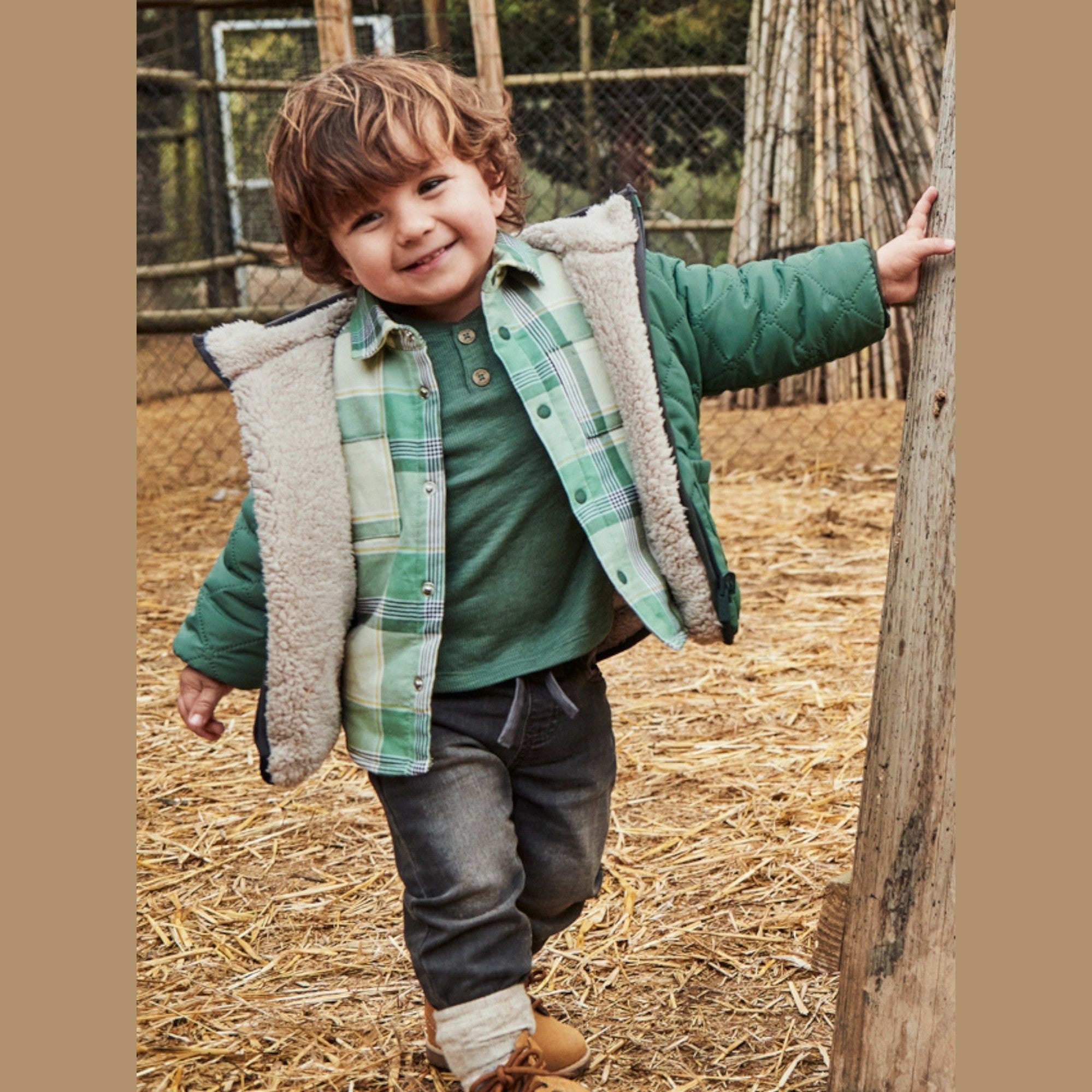 Giaccone trapuntato reversibi Bimbo Verde 2422/96 -  NANU' BABY
