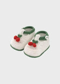 Babbucce Neonata Avorio CHERRY/SC by PICCOLA GIUGGIOLA