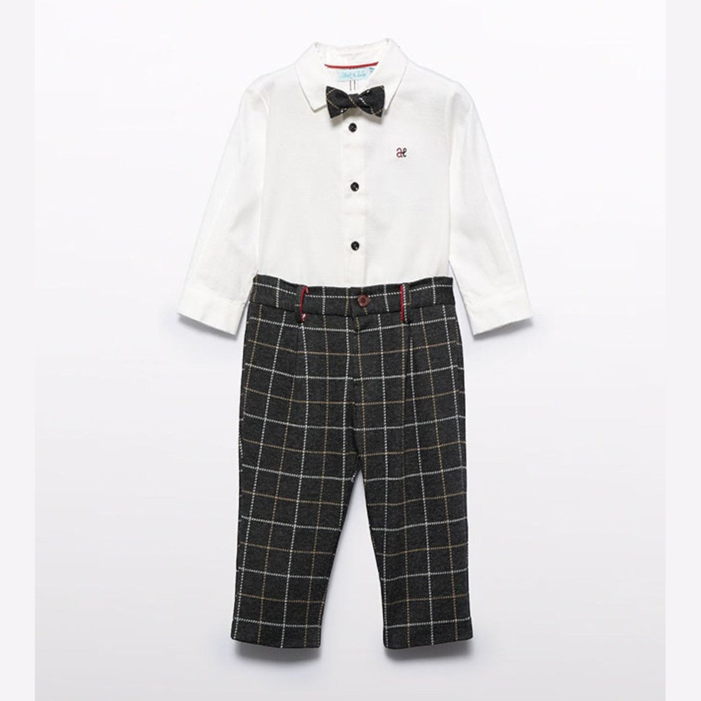 Compl. pantalone quadro punto Bimbo GRIGIO 5704/G -  NANU' BABY