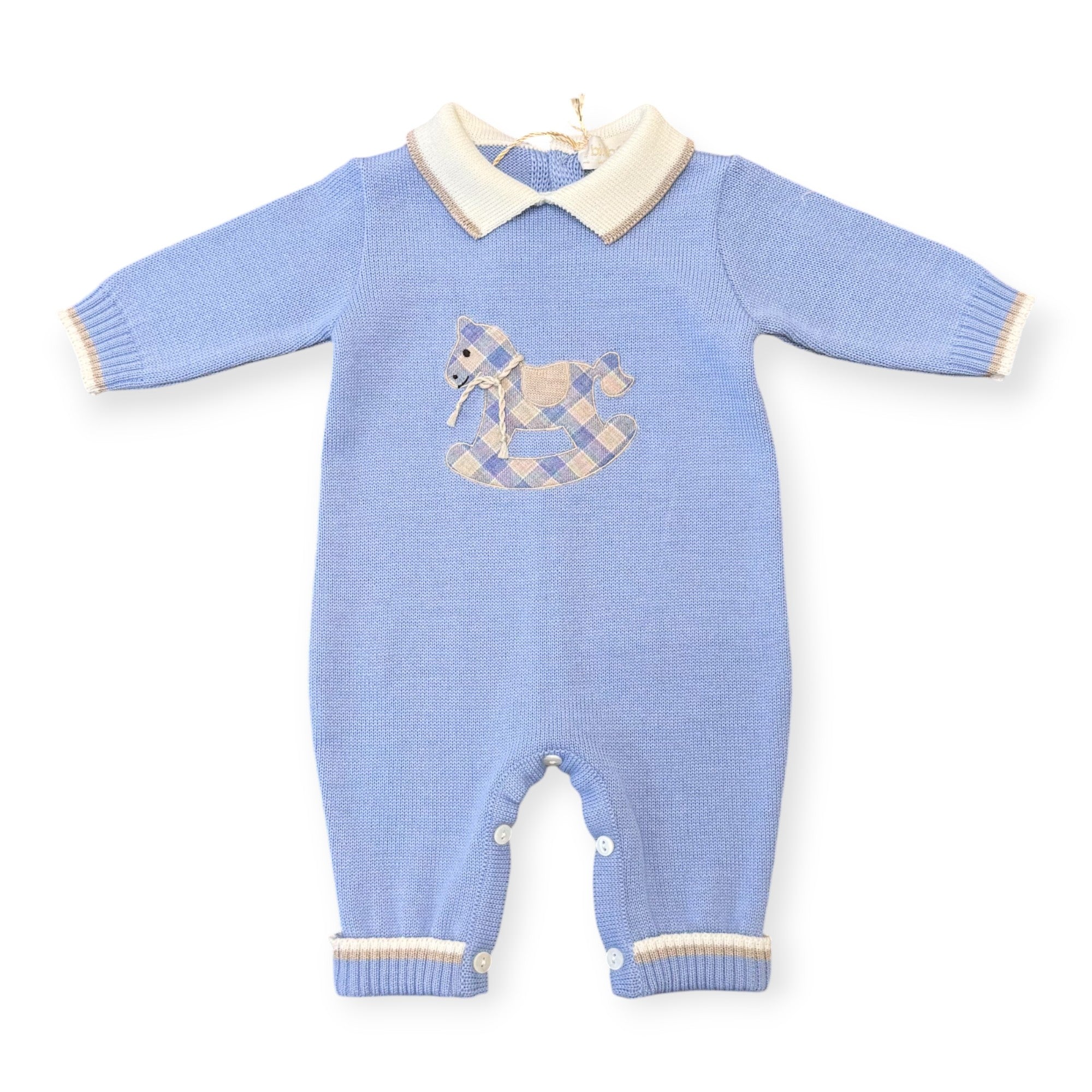 Coordinato nascita Misto Lana AZZURRO Little Horse 7820