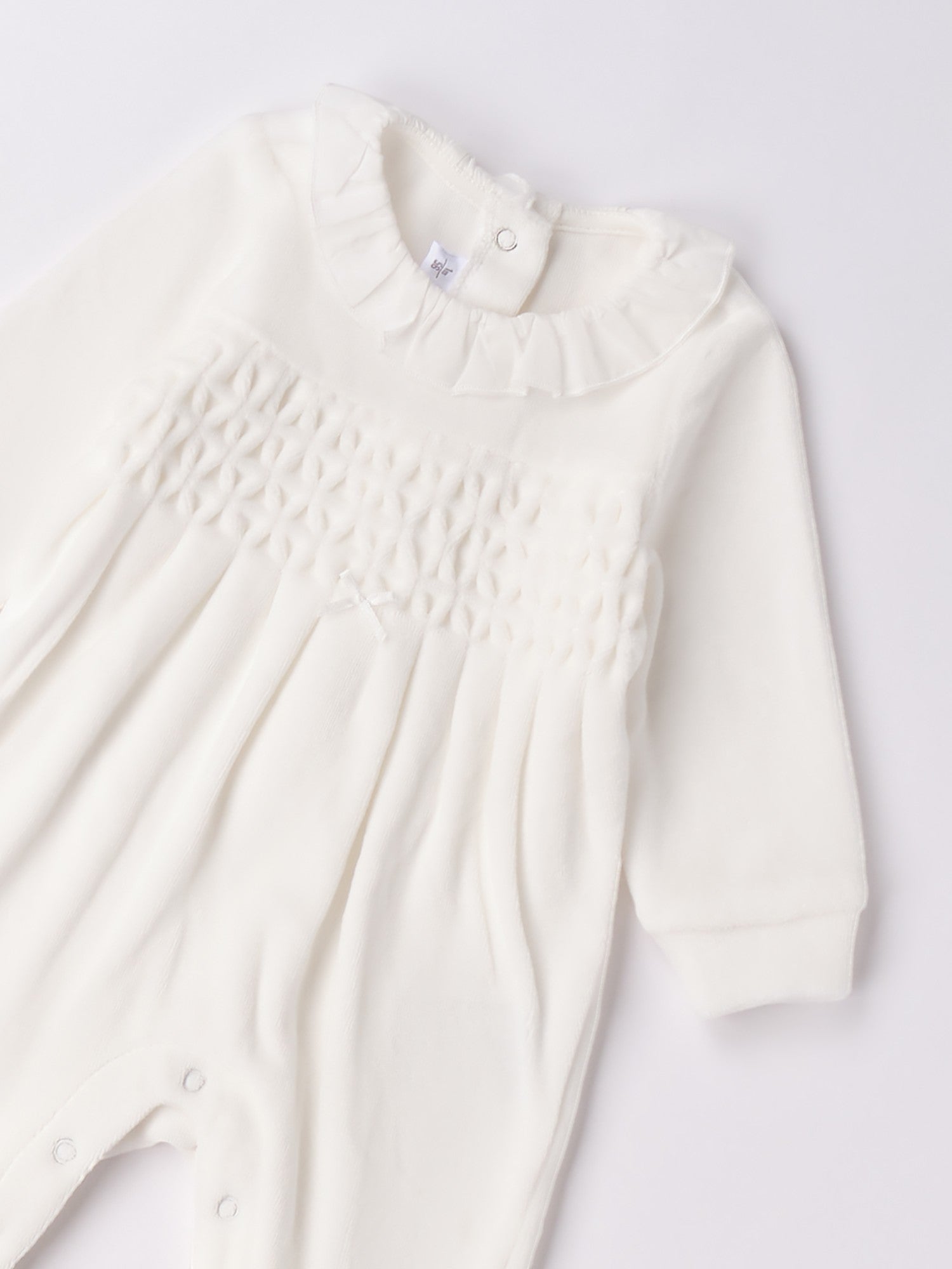 Tutina Intera Con Piede Neonata Bianco 3F754/112 -  NANU' BABY