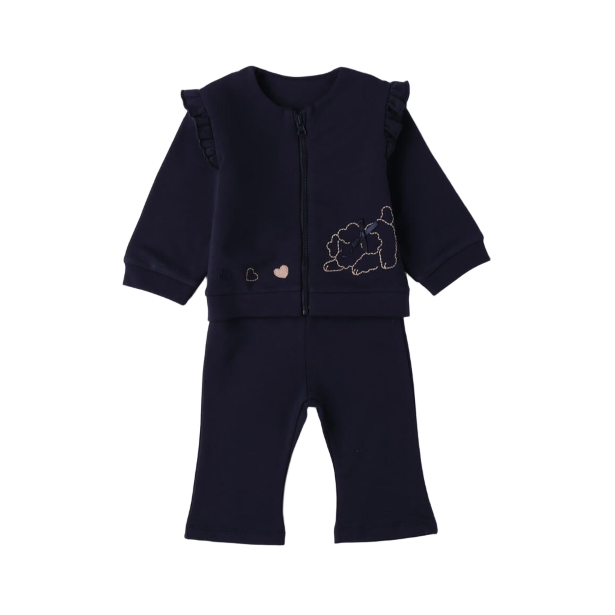 Tuta Due Pezzi Felpa Cotone Stretch Neonata 3F773/3854