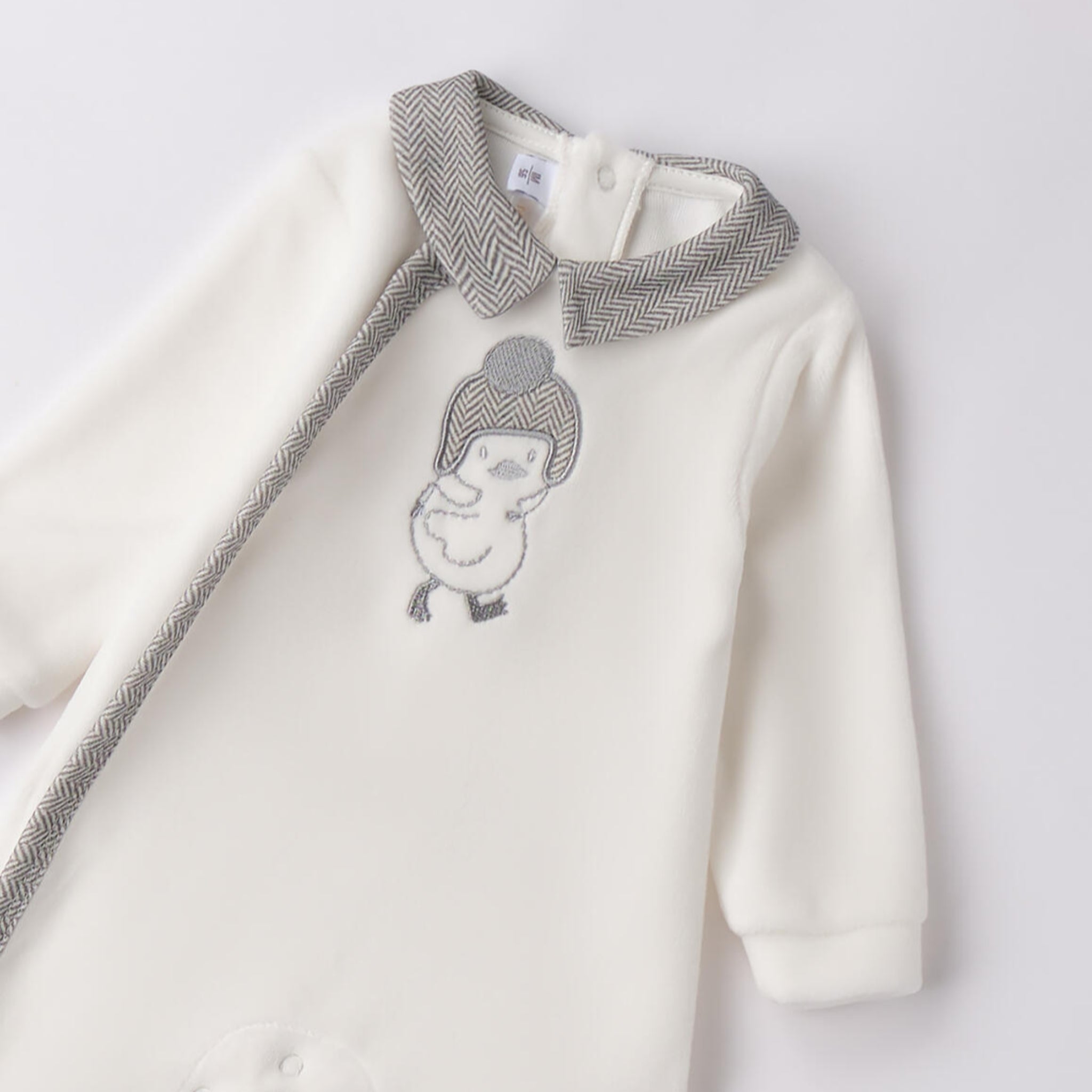 Tutina Ciniglia Interlock Con Piede Neonato Bianco 3F646/112