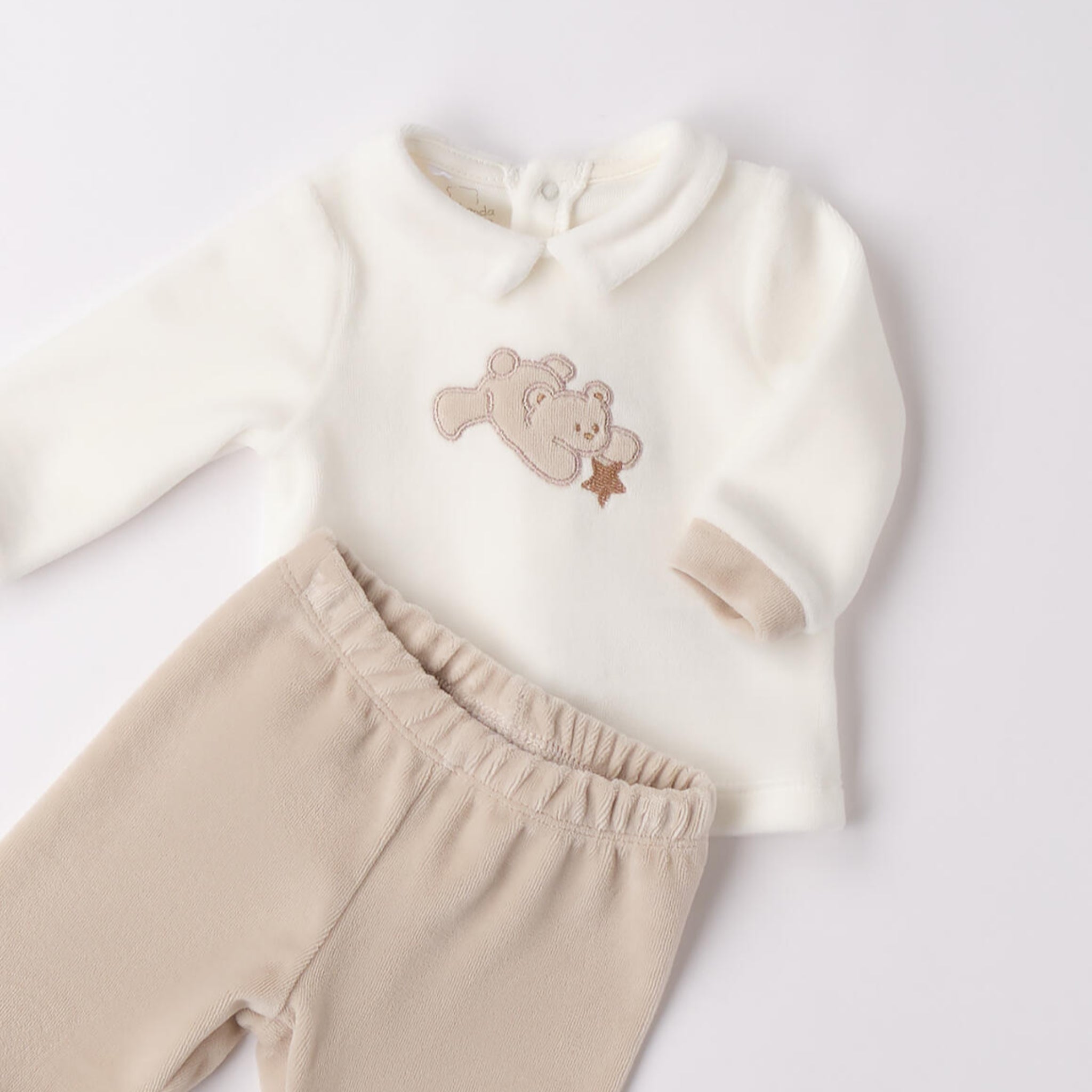 Tutina Due Pezzi Con Piede Neonato Ciniglia 3F673/112
