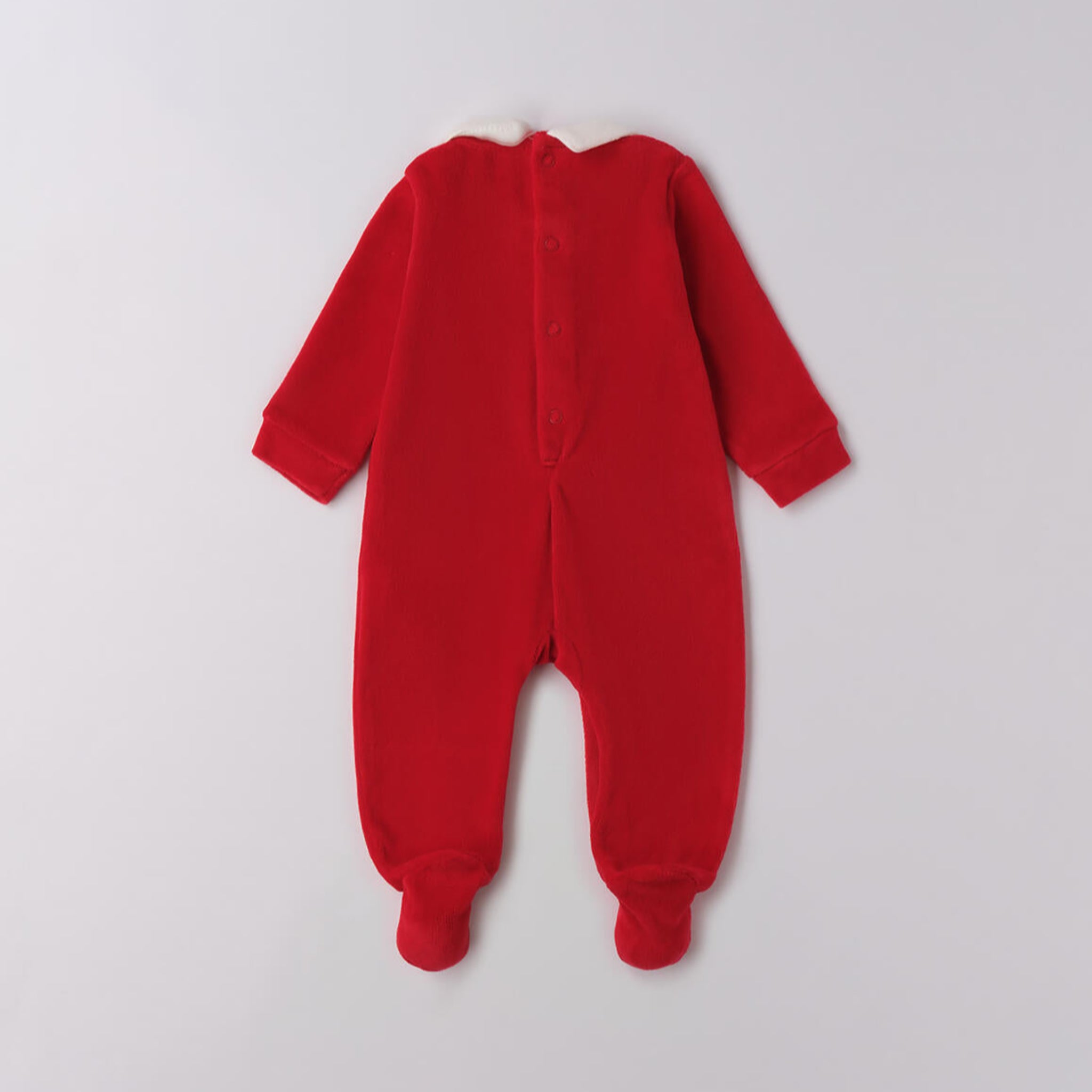 Tutina Natalizia Ciniglia Con Piede Neonato Rosso 3F643/2253