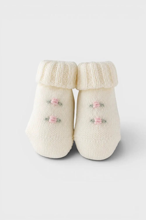 Babbucce Neonata Bianco ROSELLINE 718/3031 by BABY LORD