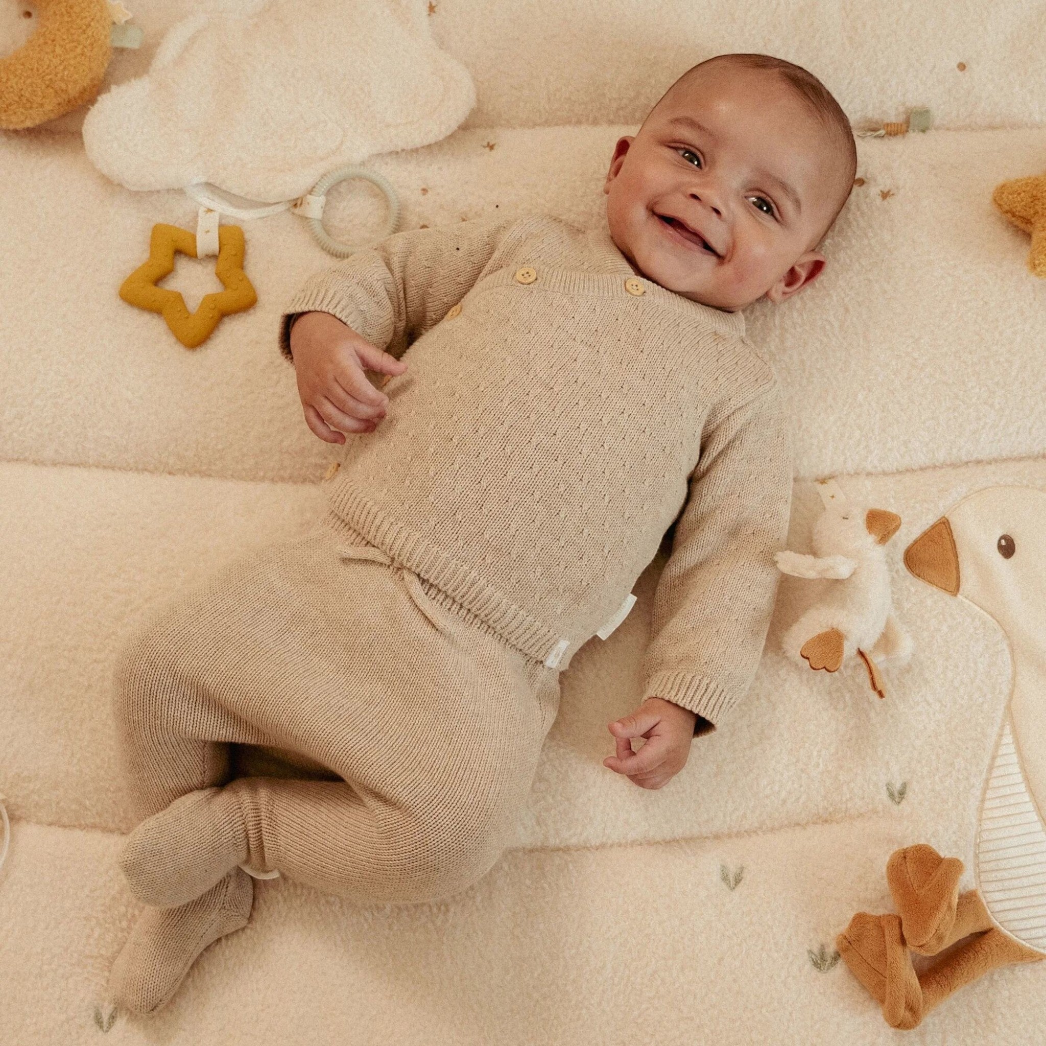 Cardigan in maglia Neonato Beige CL25292001