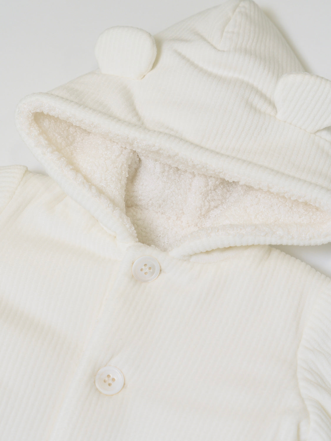 Cappottino con Cappuccio Orsetto Bimbo VANIGLIA IN5940/V -  NANU' BABY